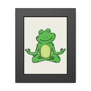 Meditating Frog Framed Poster — Cute Yoga Wall Art for Kids & Nursery