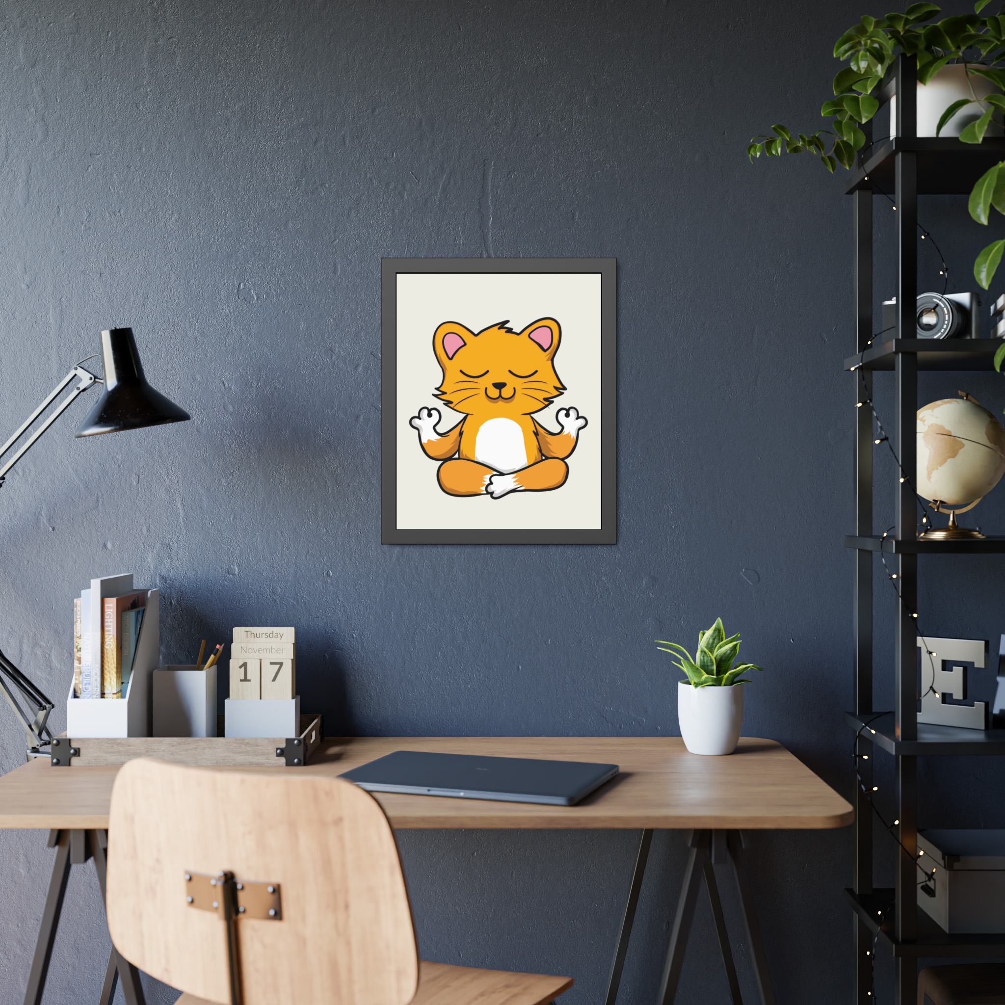 Yoga Cat Framed Poster — Cute Meditating Cat Wall Art for Kids & Home - Image 19