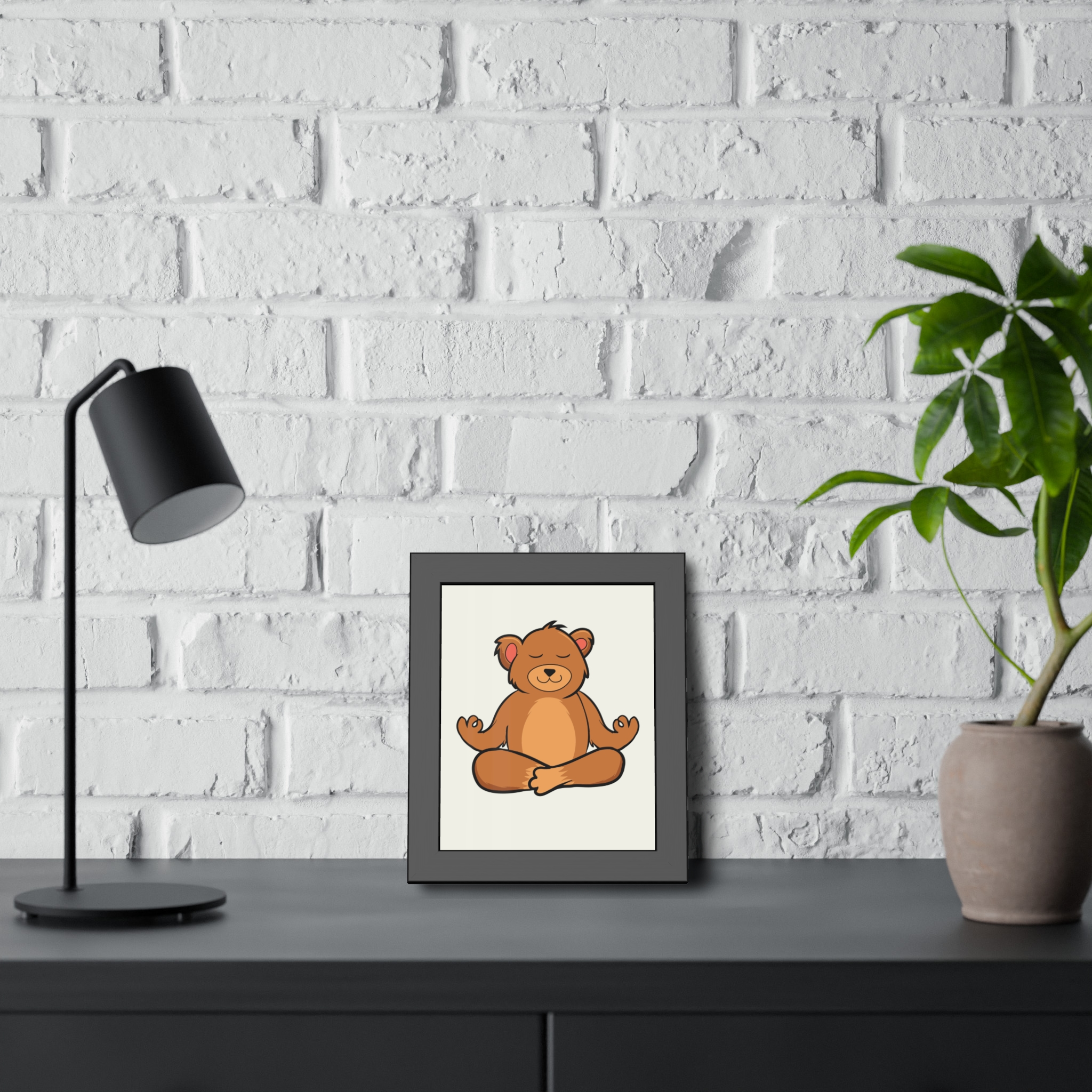 Meditating Bear Framed Poster – Cute Nursery Wall Art for Kids’ Room, Yoga & Mindfulness Décor - Image 8