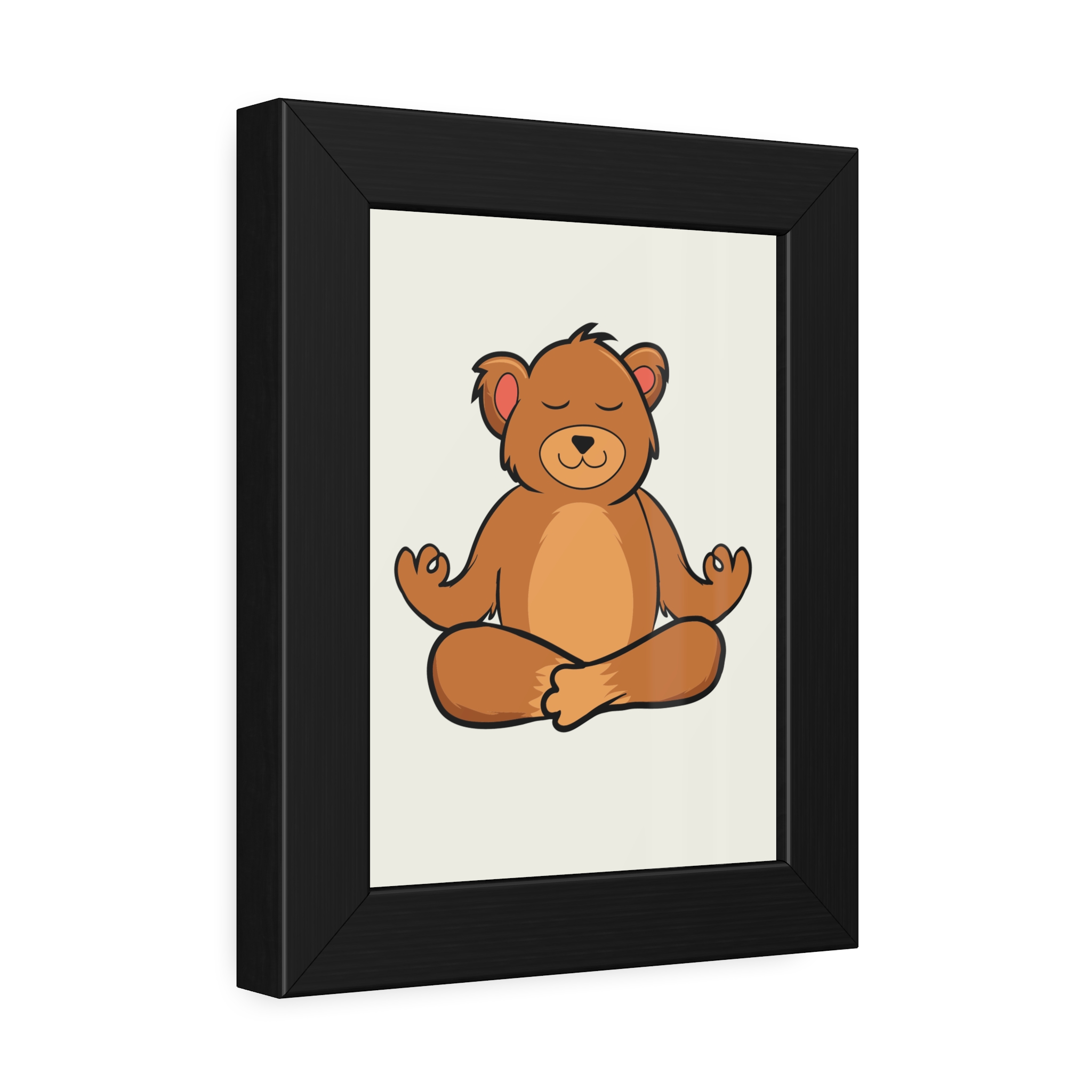 Meditating Bear Framed Poster – Cute Nursery Wall Art for Kids’ Room, Yoga & Mindfulness Décor - Image 2