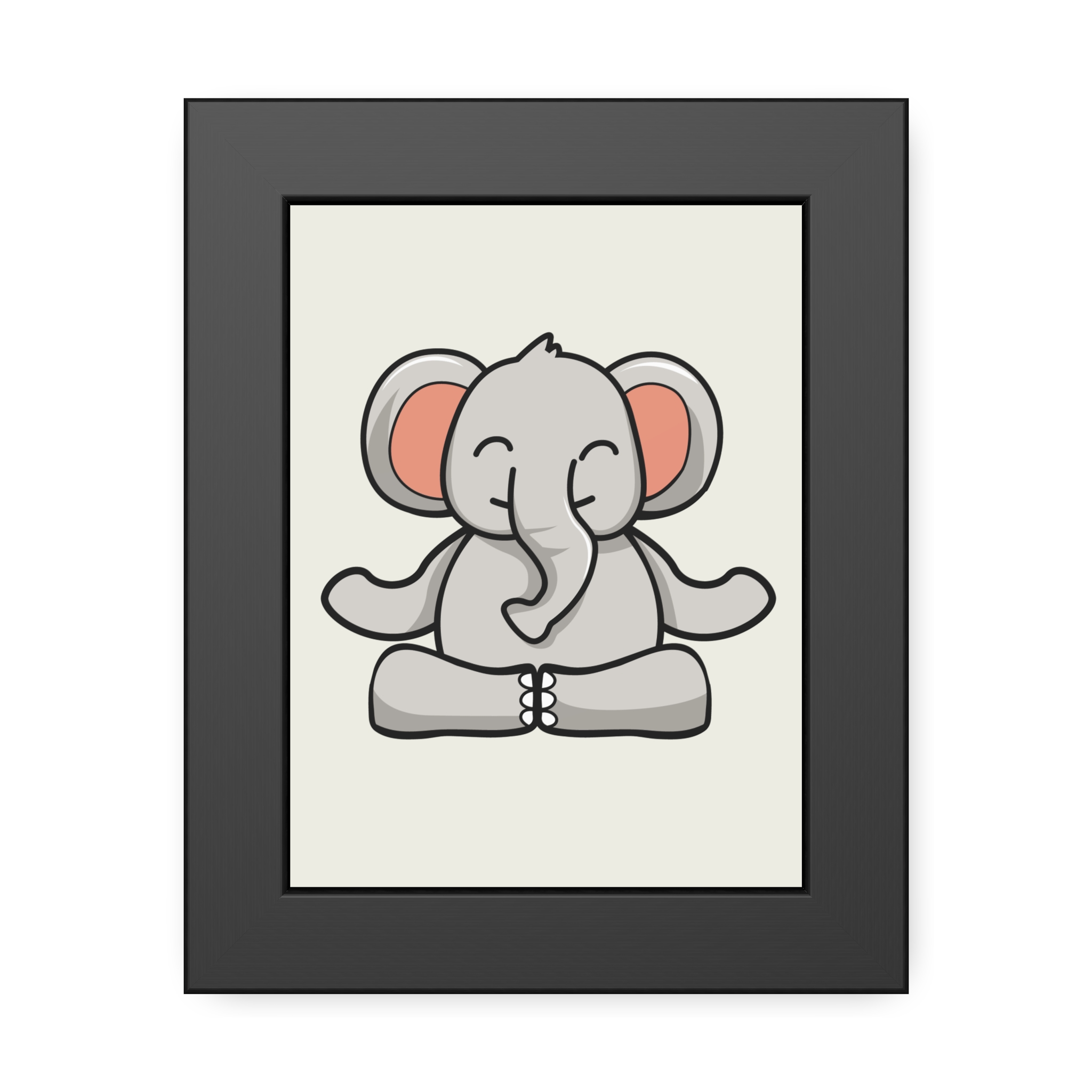 Meditating Elephant Framed Poster — Cute Nursery Wall Art