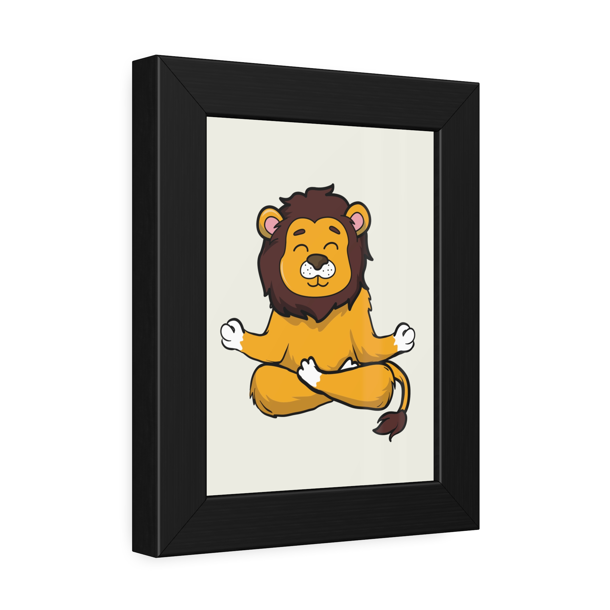 Meditating Lion Framed Poster — Cute Yoga Animal Wall Art for Nursery & Kids’ Room - Image 2