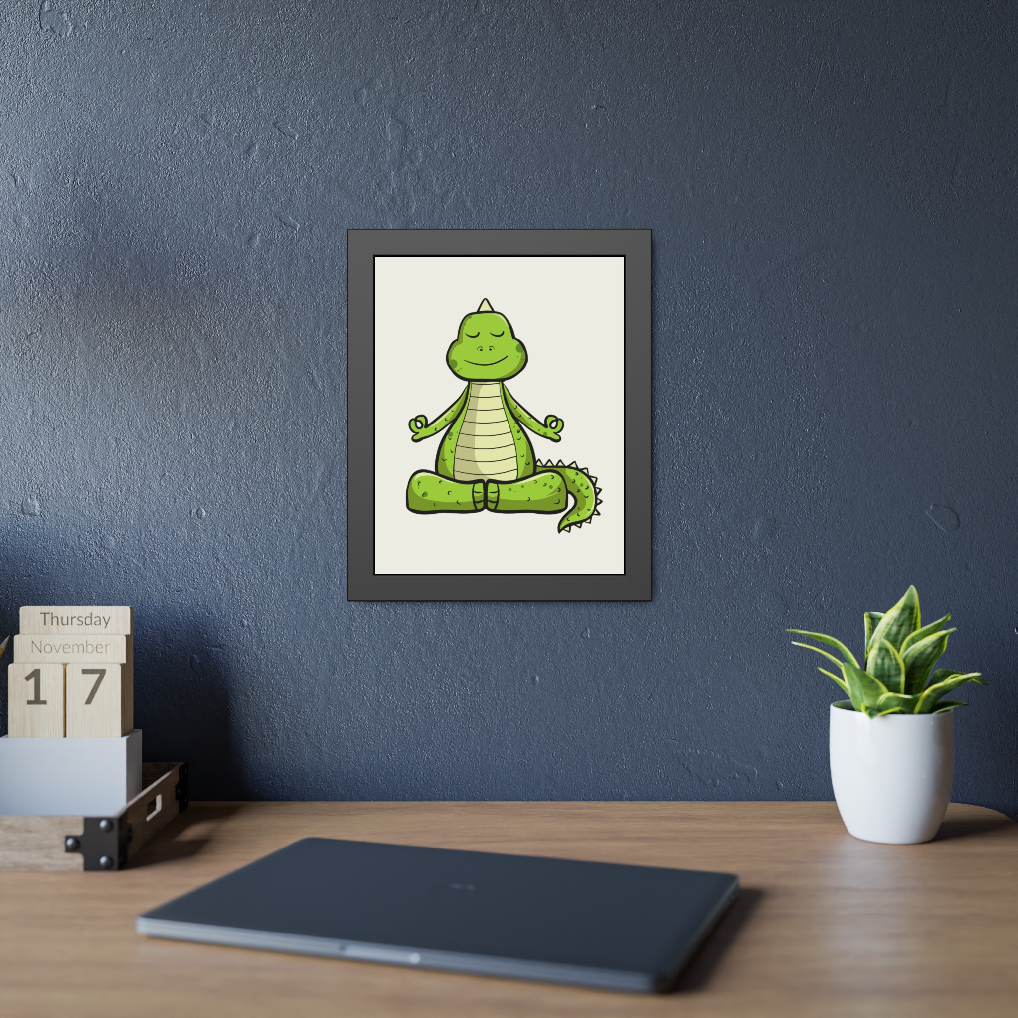 Yoga Dinosaur Framed Poster — Cute Meditating Dino Wall Art - Image 11