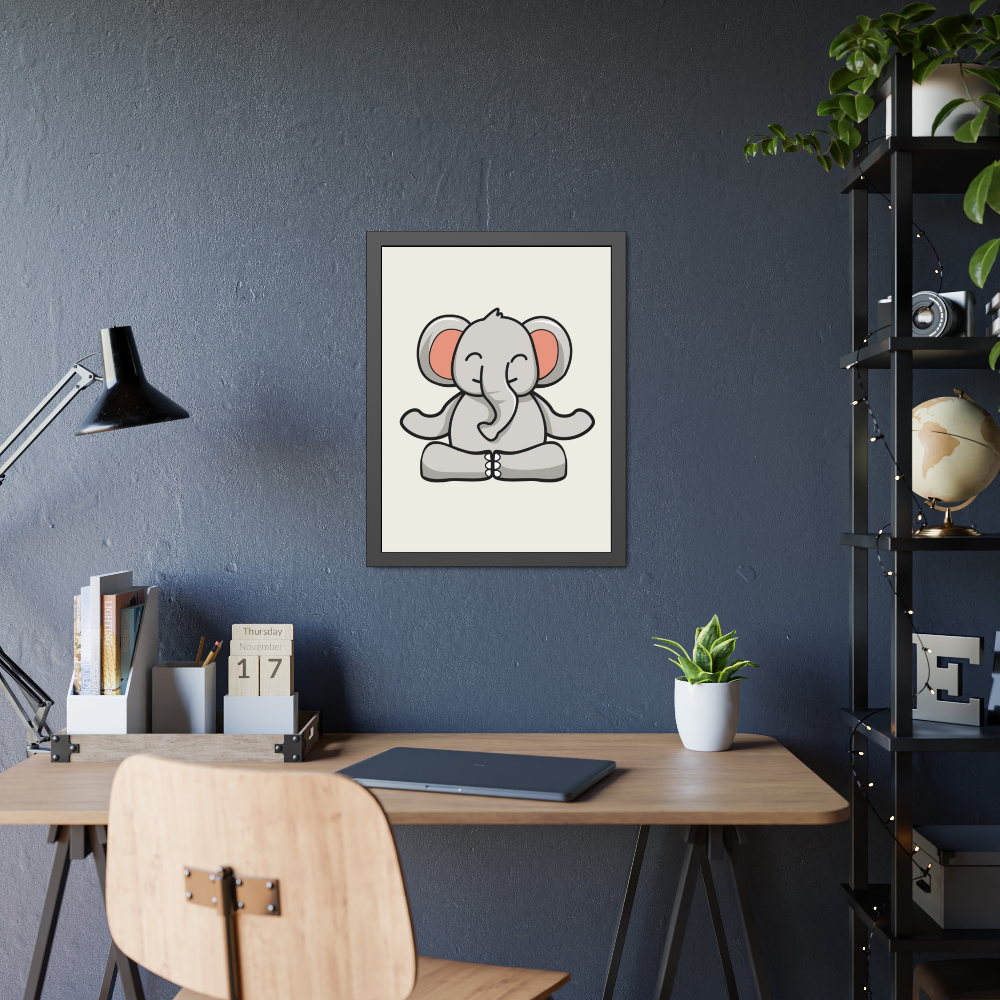 Meditating Elephant Framed Poster — Cute Nursery Wall Art - Image 23