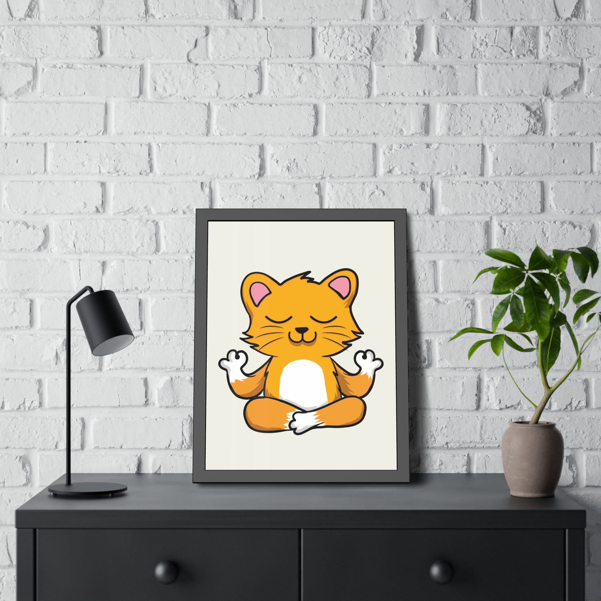 Yoga Cat Framed Poster — Cute Meditating Cat Wall Art for Kids & Home - Image 24