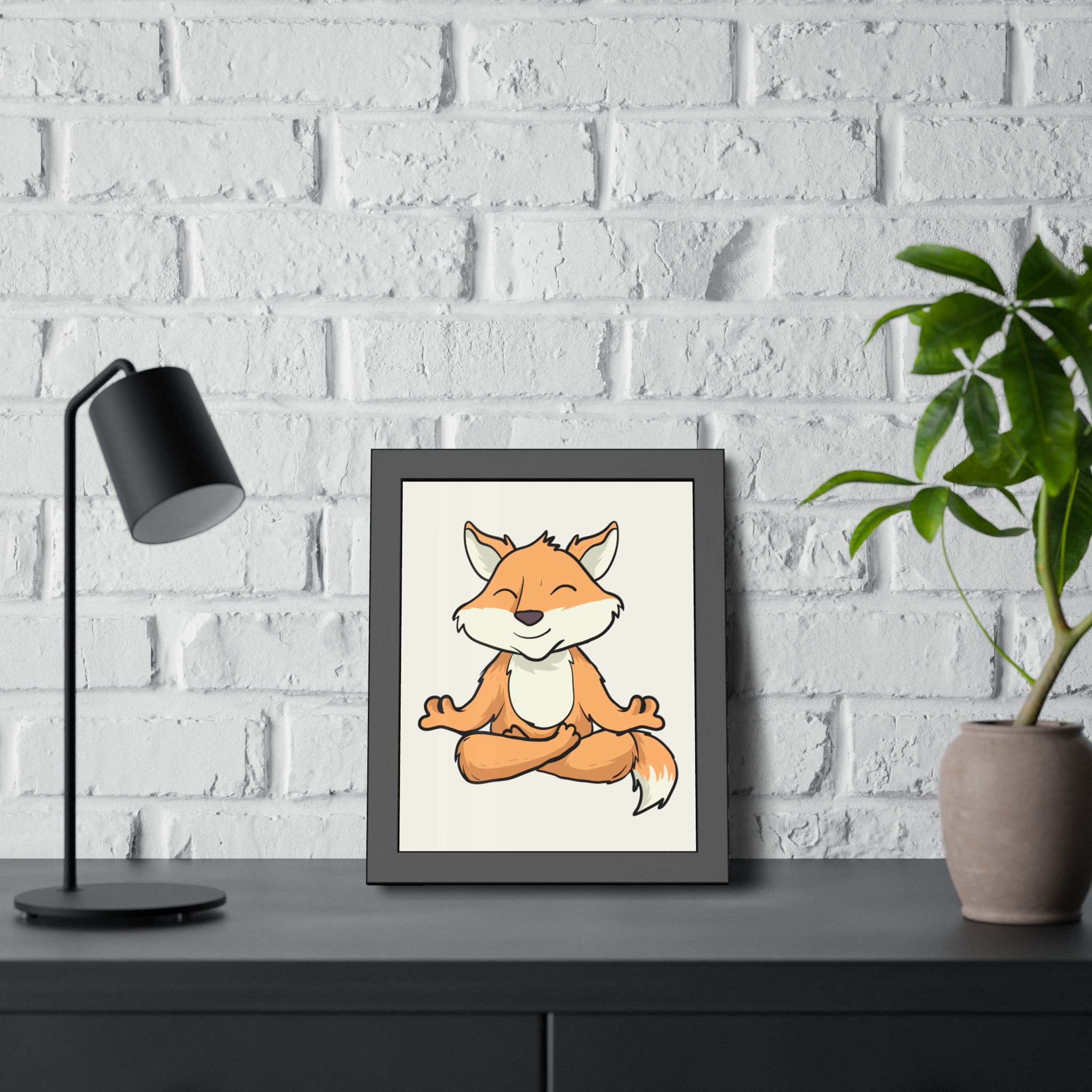 Meditating Fox Framed Poster — Whimsical Nursery Wall Art - Image 12