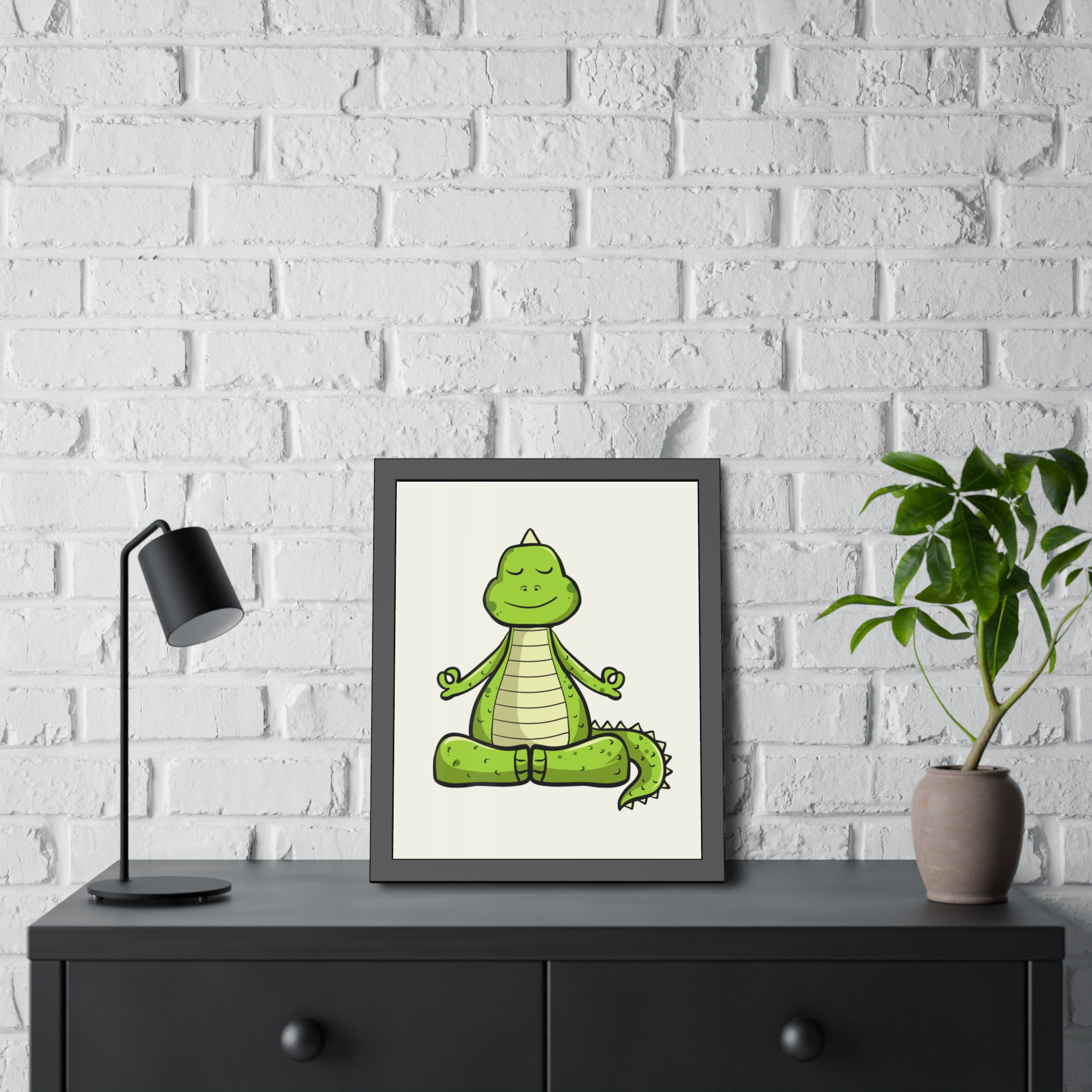 Yoga Dinosaur Framed Poster — Cute Meditating Dino Wall Art - Image 20