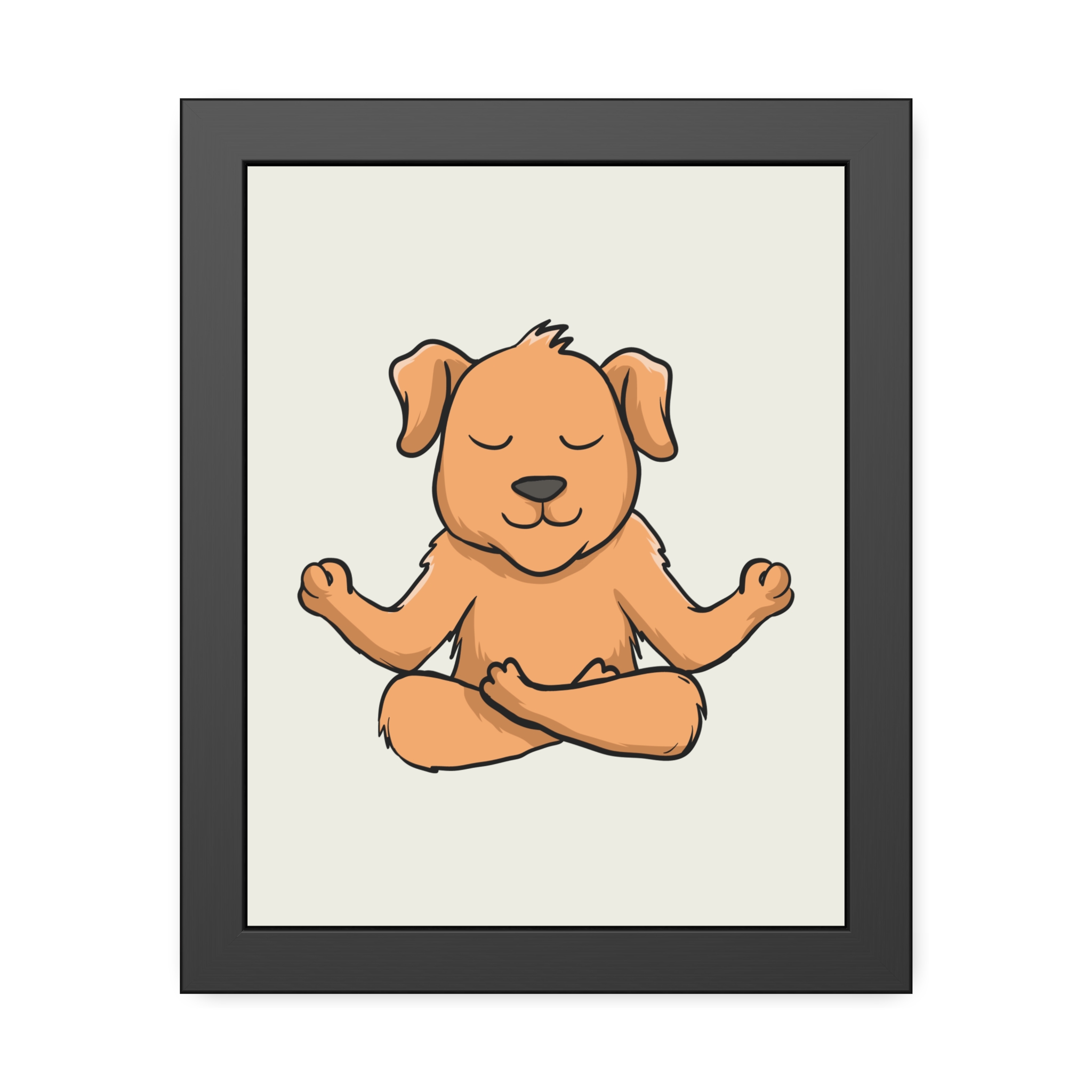 Meditating Puppy Framed Poster — Cute Yoga Dog Wall Art for Nursery & Home - Image 9