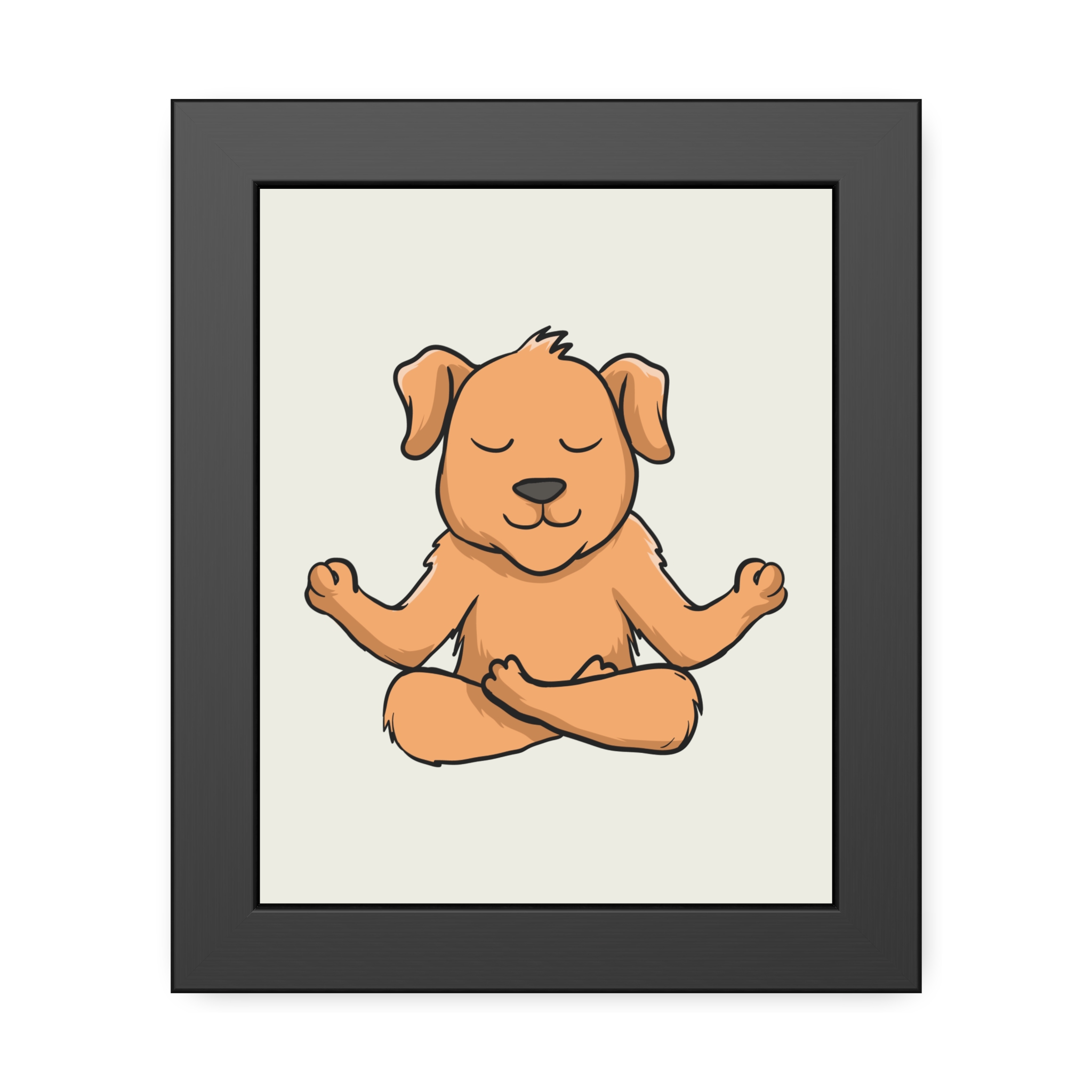 Meditating Puppy Framed Poster — Cute Yoga Dog Wall Art for Nursery & Home - Image 5