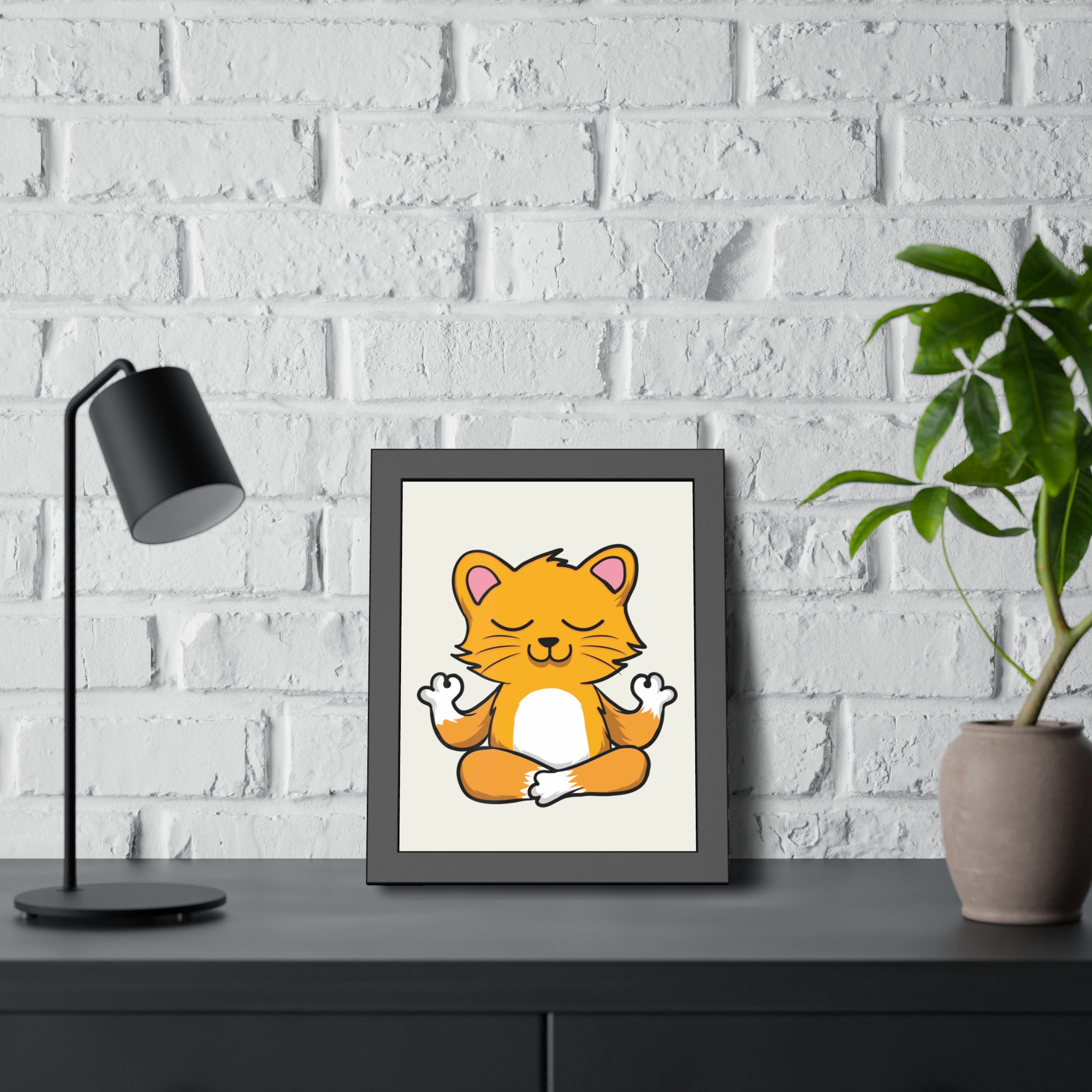 Yoga Cat Framed Poster — Cute Meditating Cat Wall Art for Kids & Home - Image 12