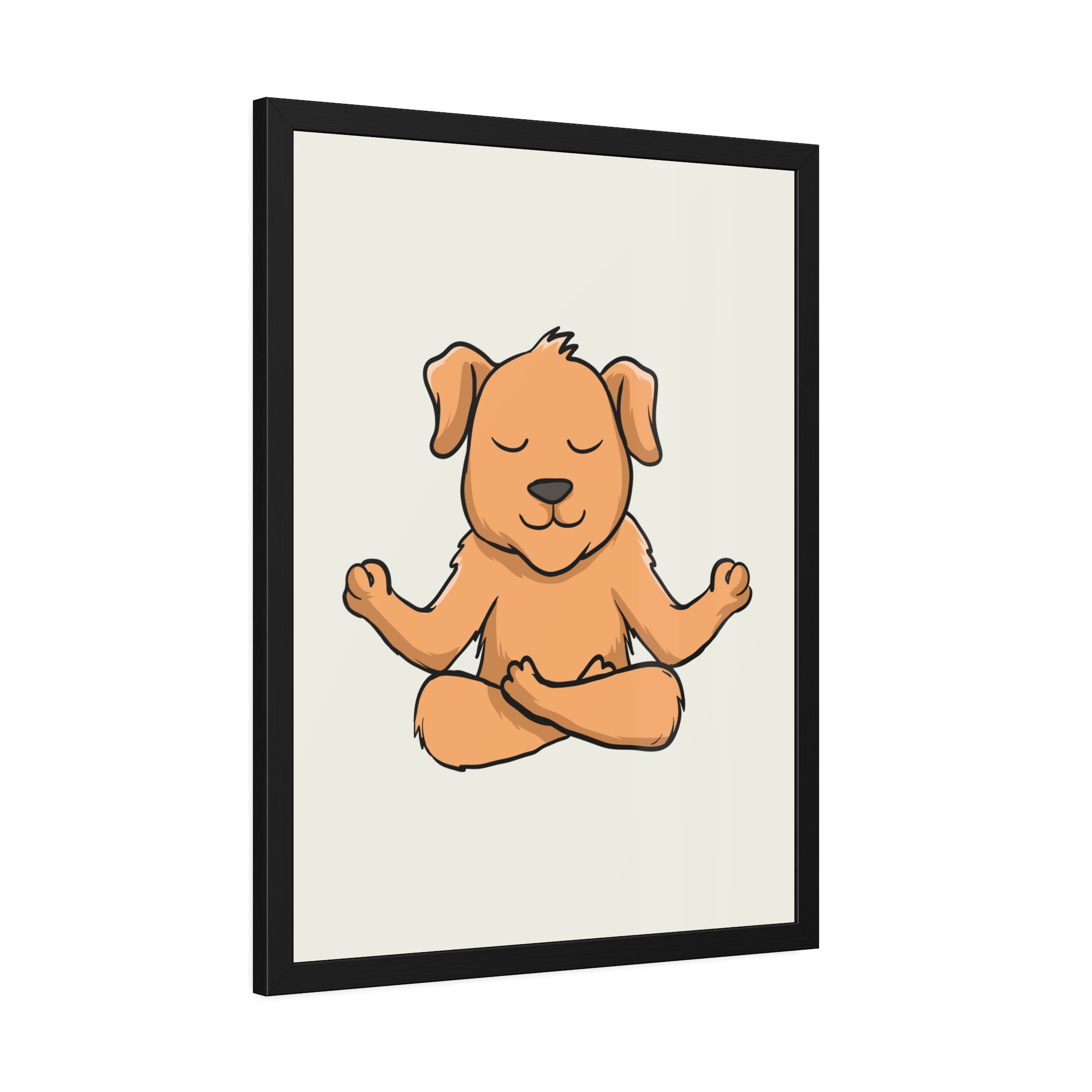 Meditating Puppy Framed Poster — Cute Yoga Dog Wall Art for Nursery & Home - Image 30