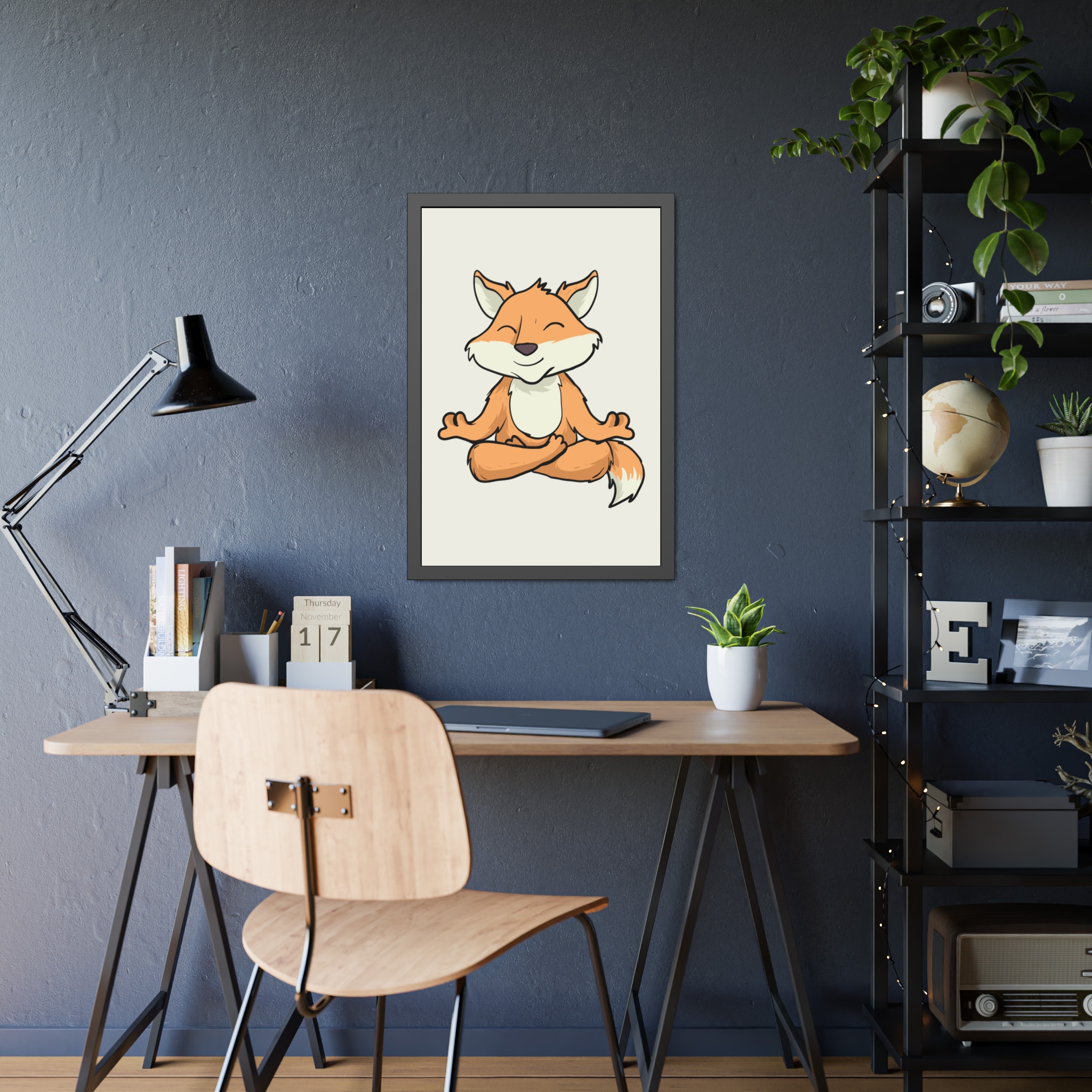 Meditating Fox Framed Poster — Whimsical Nursery Wall Art - Image 27