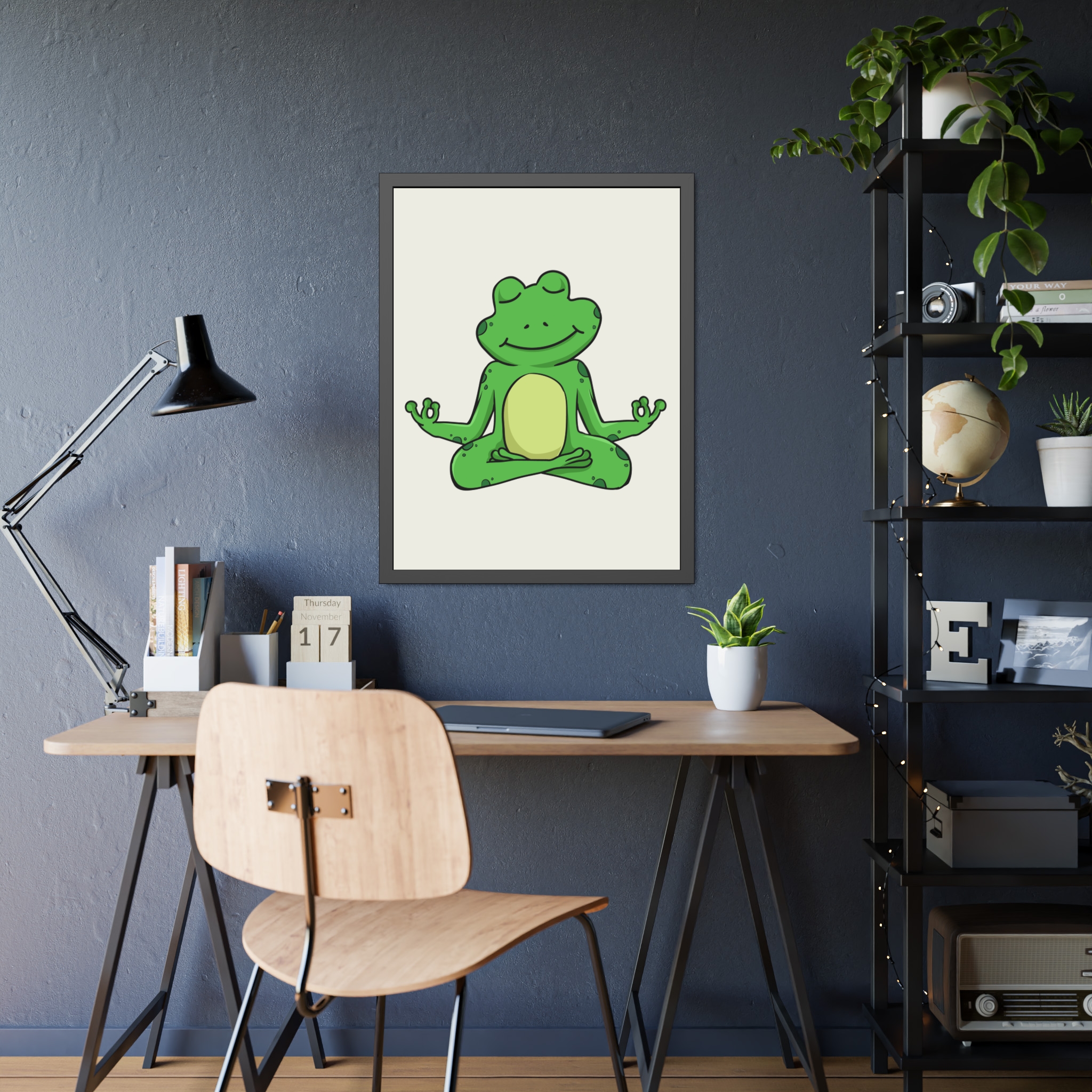 Meditating Frog Framed Poster — Cute Yoga Wall Art for Kids & Nursery - Image 31