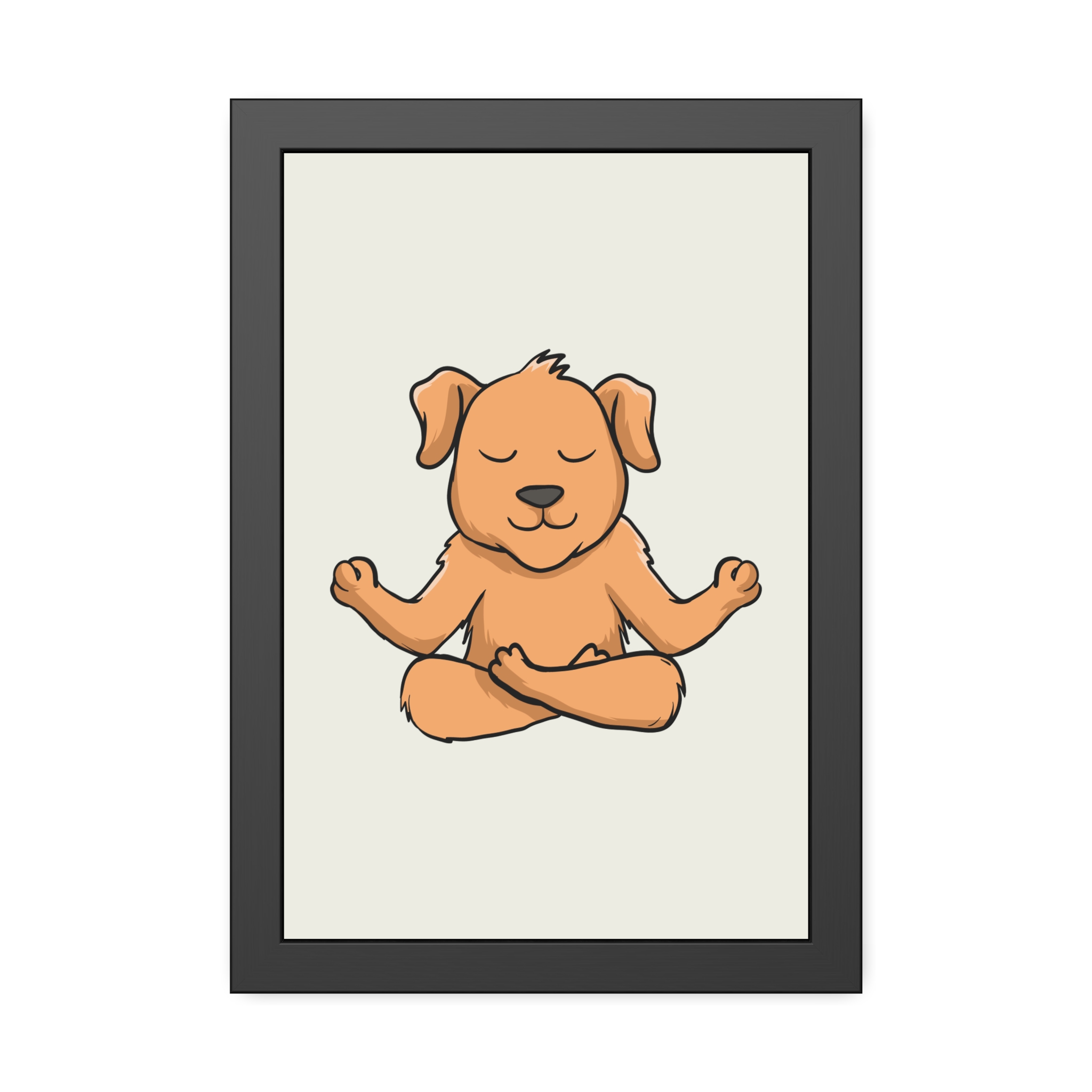 Meditating Puppy Framed Poster — Cute Yoga Dog Wall Art for Nursery & Home - Image 13