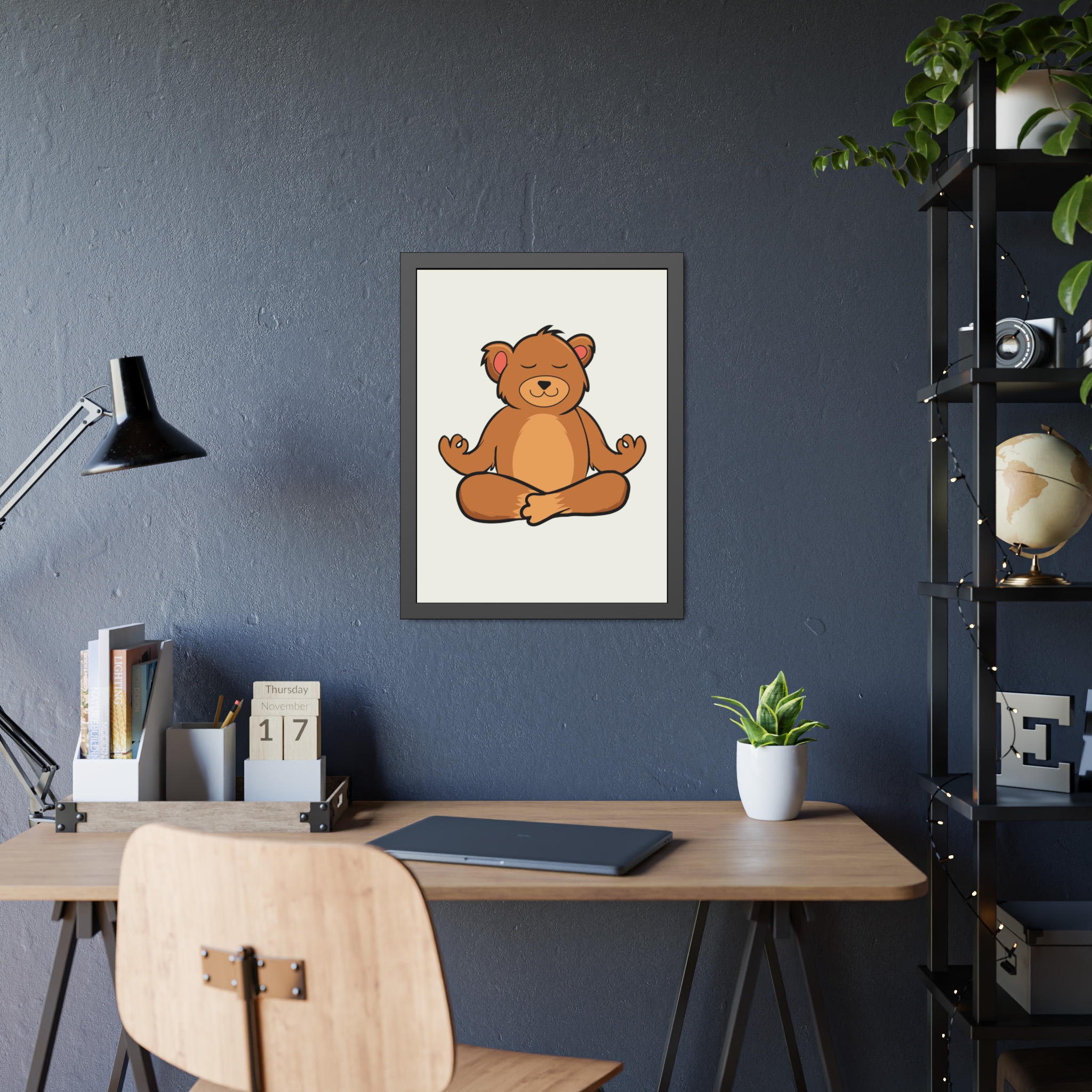 Meditating Bear Framed Poster – Cute Nursery Wall Art for Kids’ Room, Yoga & Mindfulness Décor - Image 23