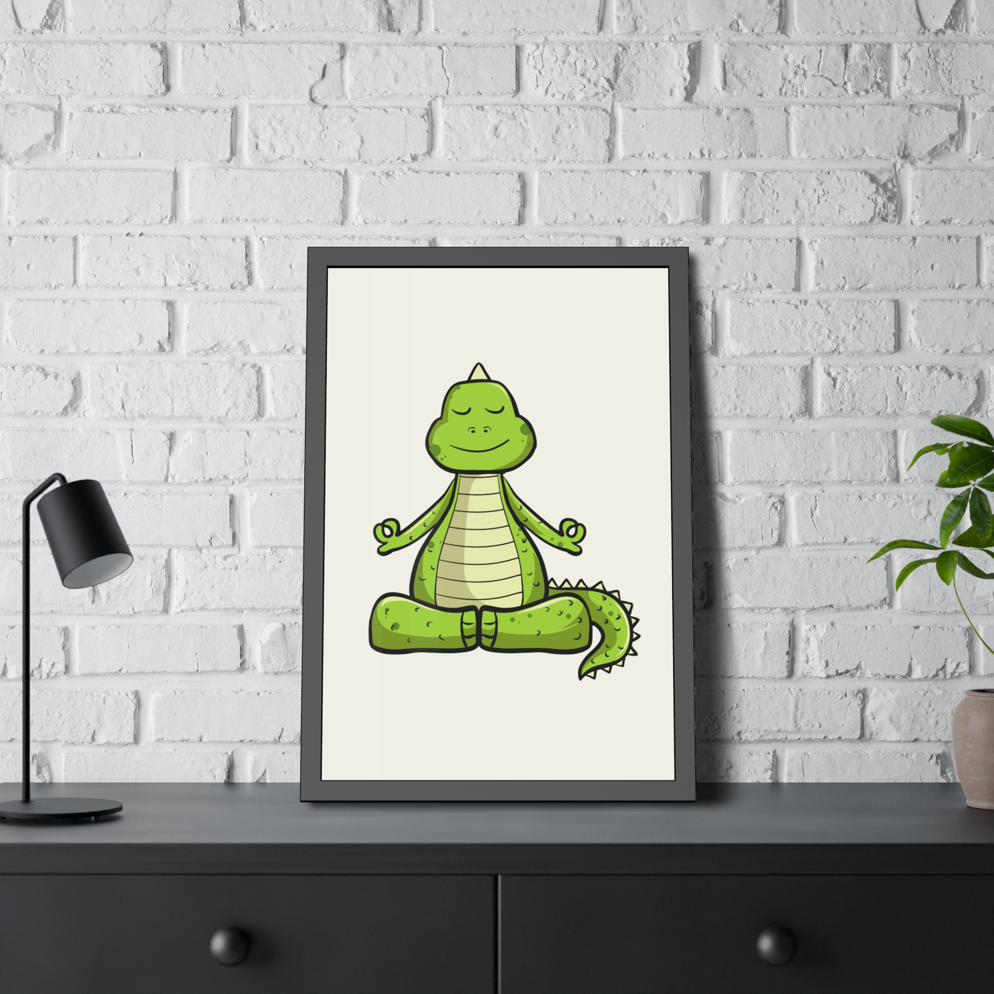 Yoga Dinosaur Framed Poster — Cute Meditating Dino Wall Art - Image 28