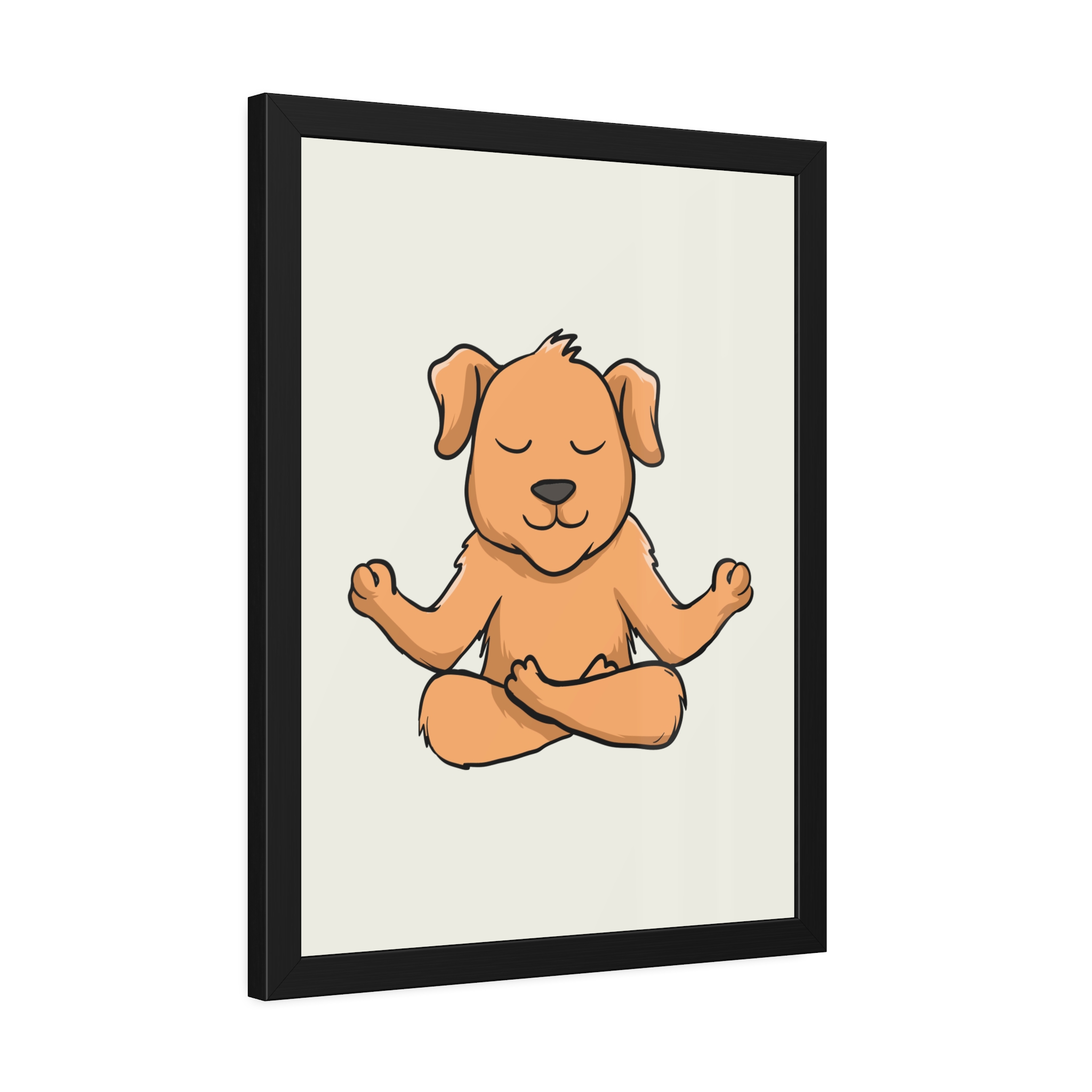 Meditating Puppy Framed Poster — Cute Yoga Dog Wall Art for Nursery & Home - Image 22