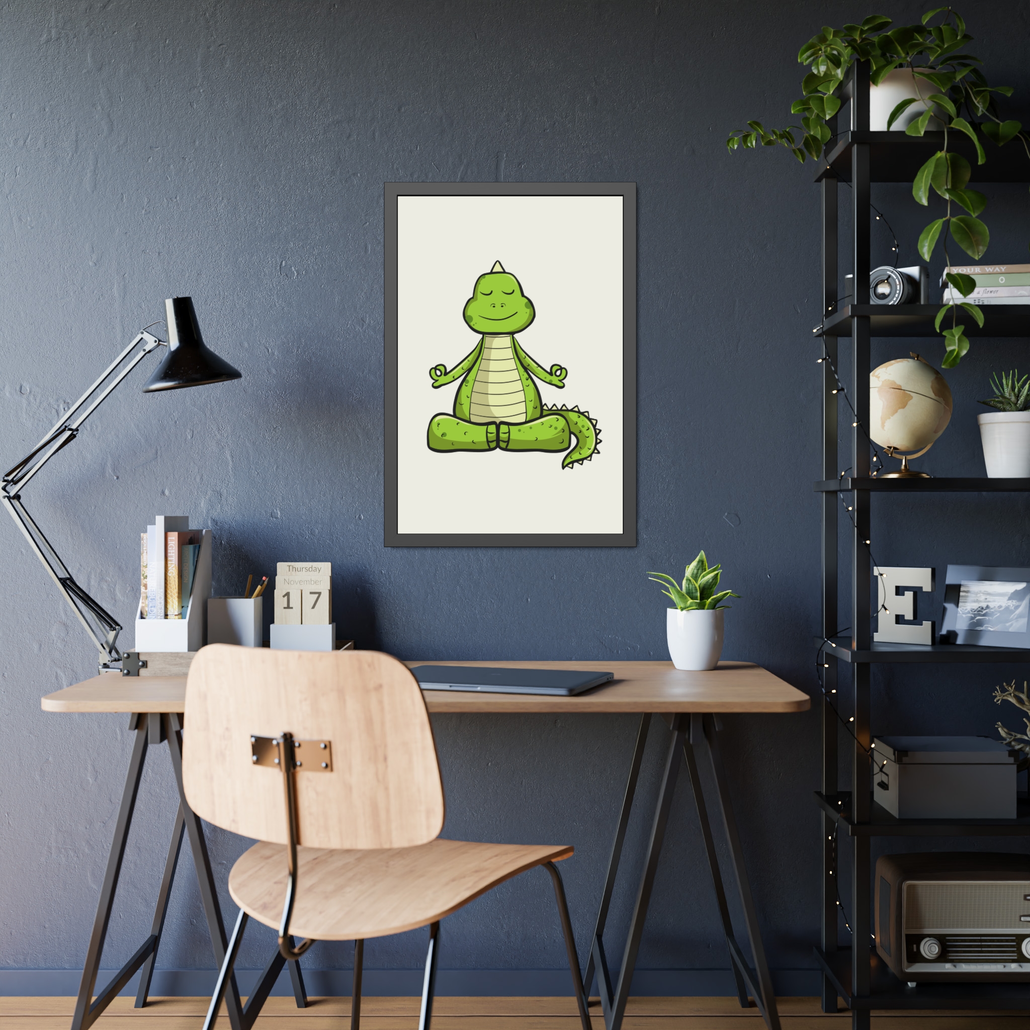 Yoga Dinosaur Framed Poster — Cute Meditating Dino Wall Art - Image 27