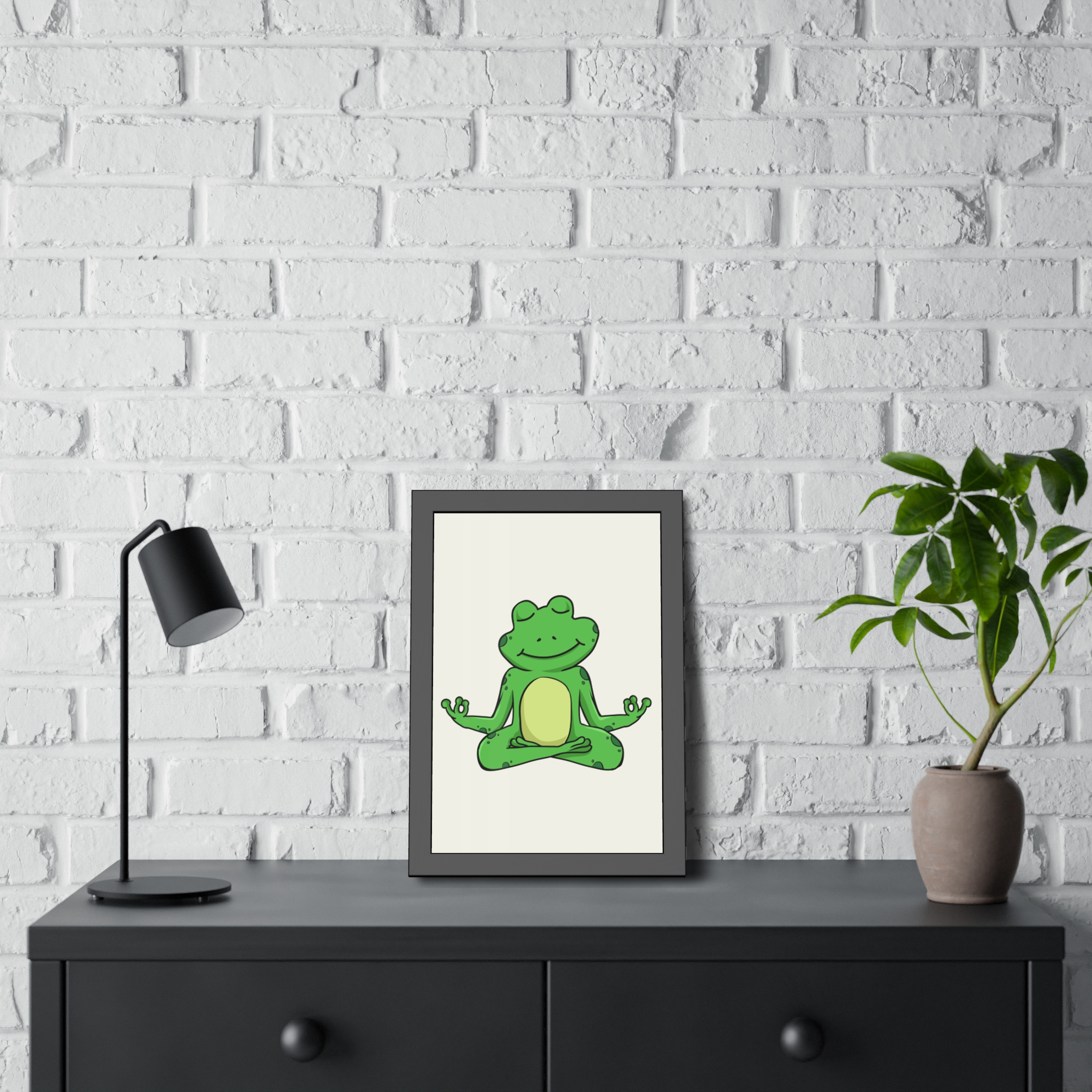 Meditating Frog Framed Poster — Cute Yoga Wall Art for Kids & Nursery - Image 16