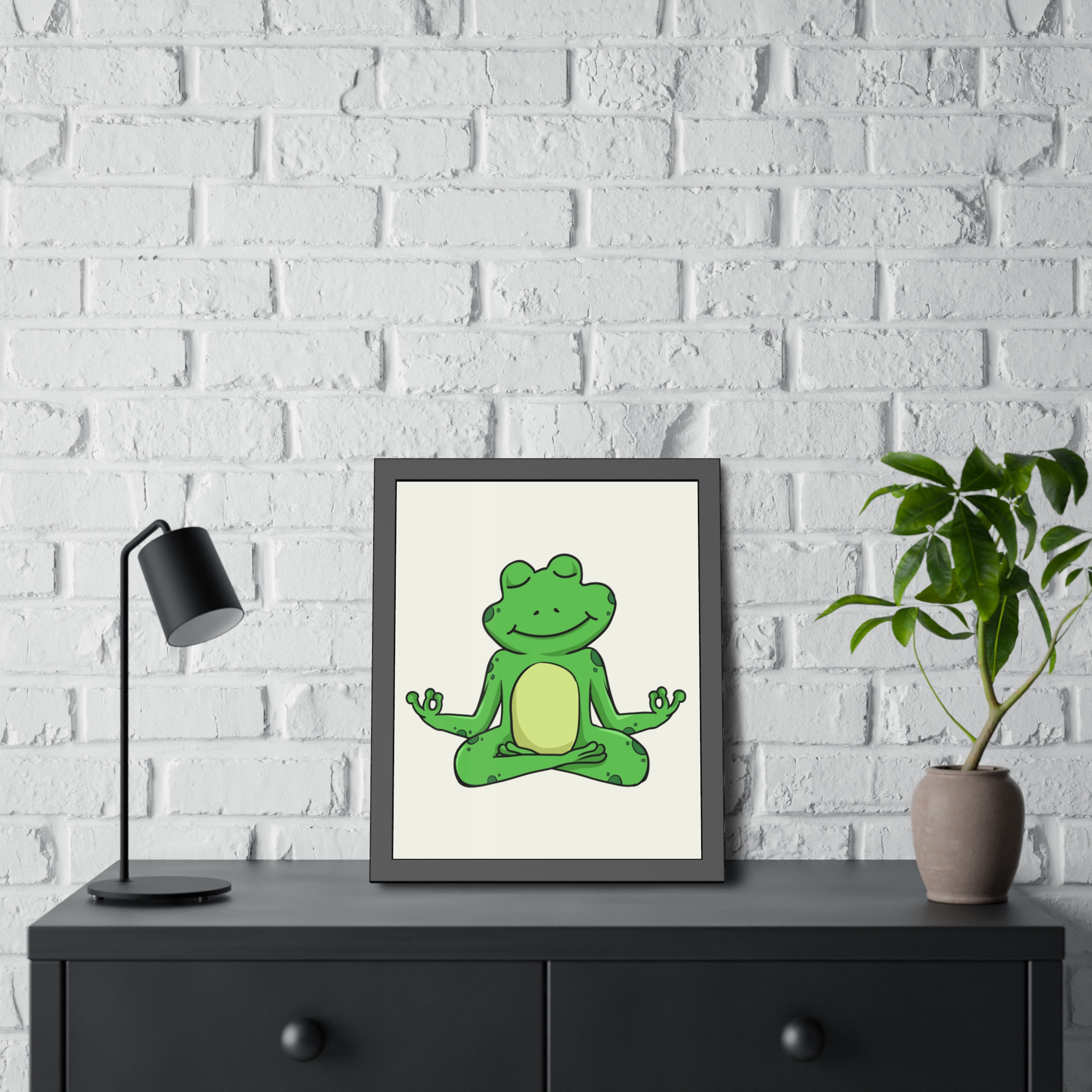 Meditating Frog Framed Poster — Cute Yoga Wall Art for Kids & Nursery - Image 20