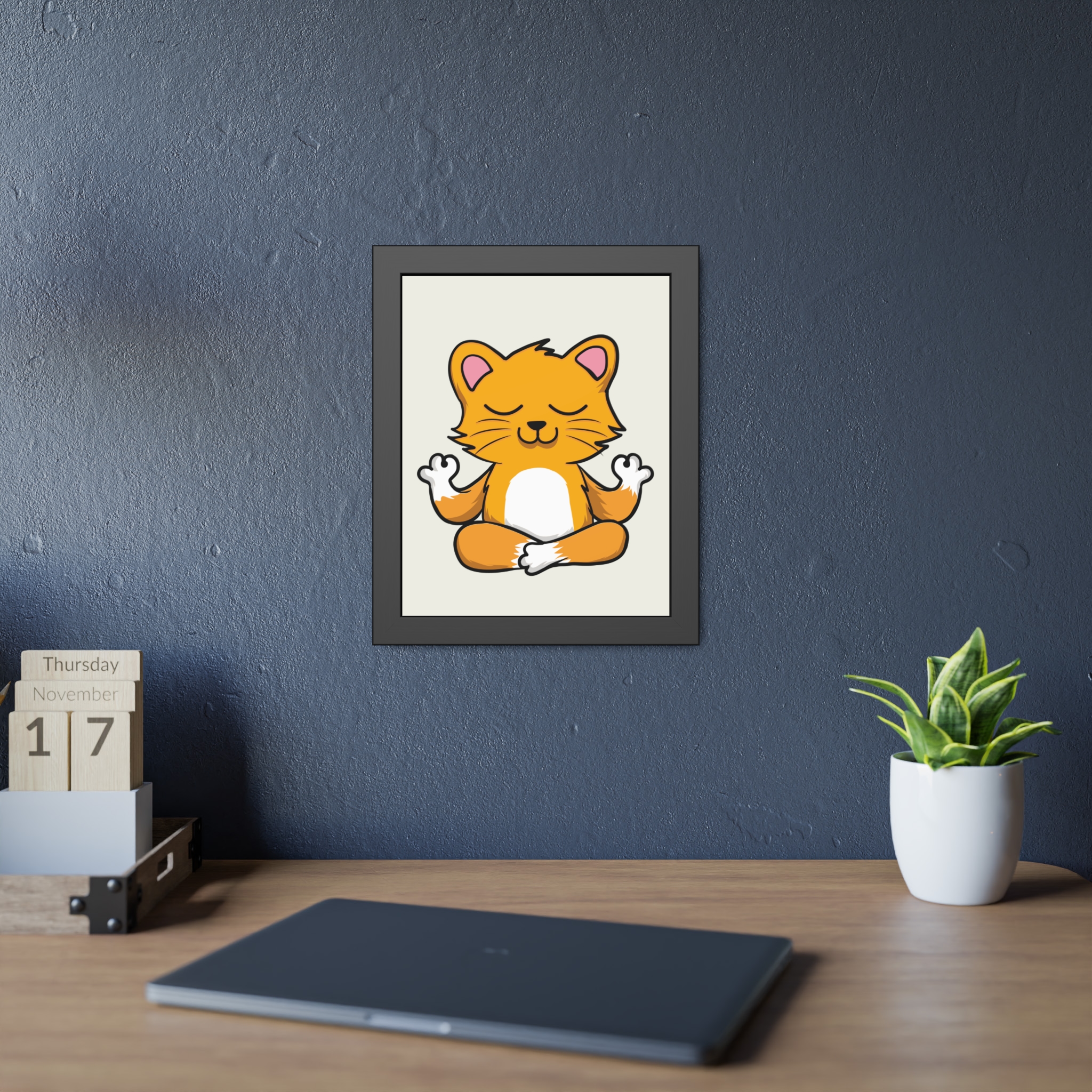 Yoga Cat Framed Poster — Cute Meditating Cat Wall Art for Kids & Home - Image 11