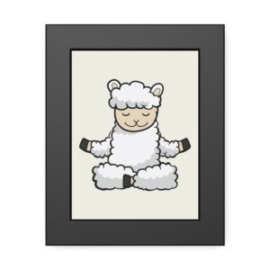 Meditating Sheep Framed Poster — Cute Yoga Lamb Wall Art for Nursery & Kids’ Room