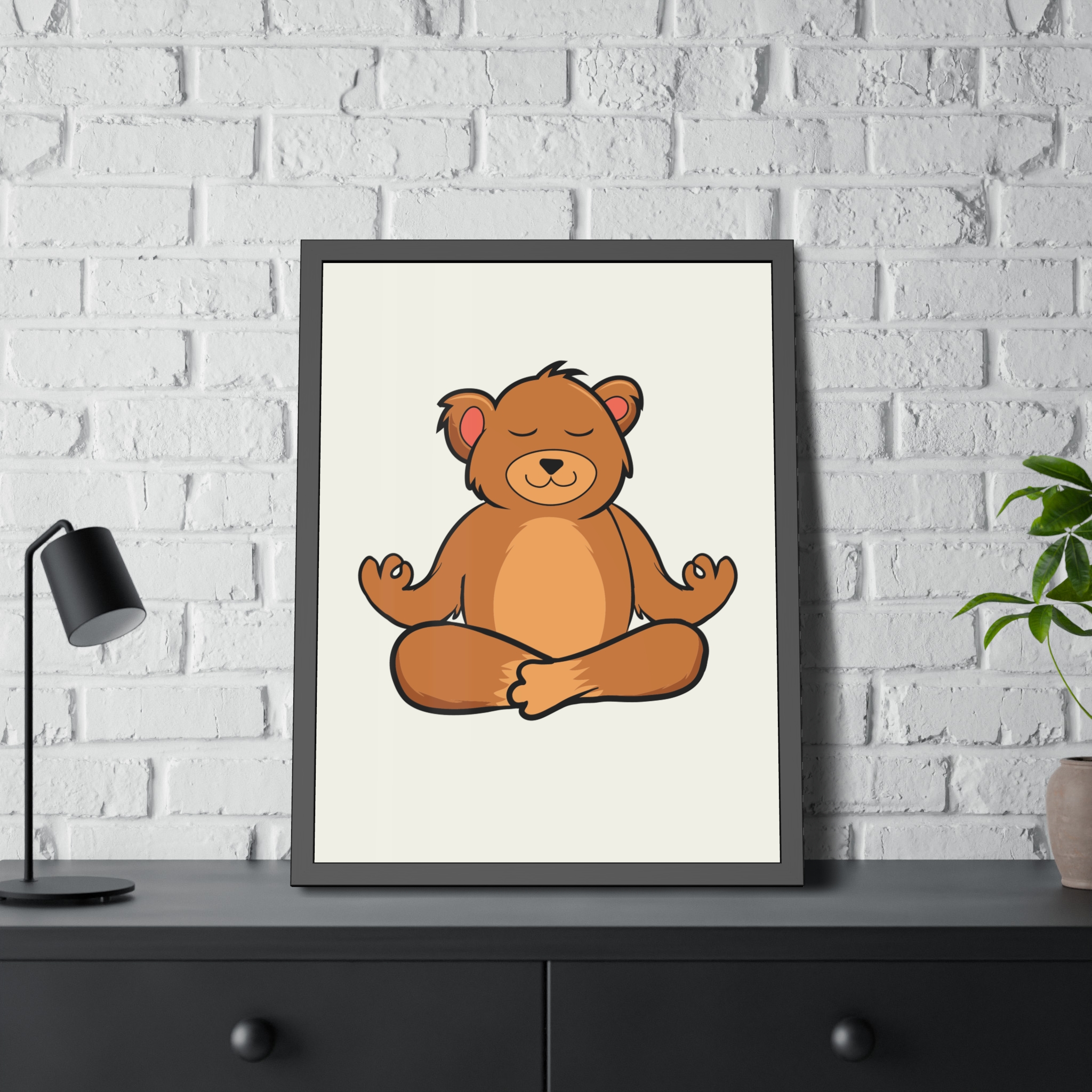 Meditating Bear Framed Poster – Cute Nursery Wall Art for Kids’ Room, Yoga & Mindfulness Décor - Image 32