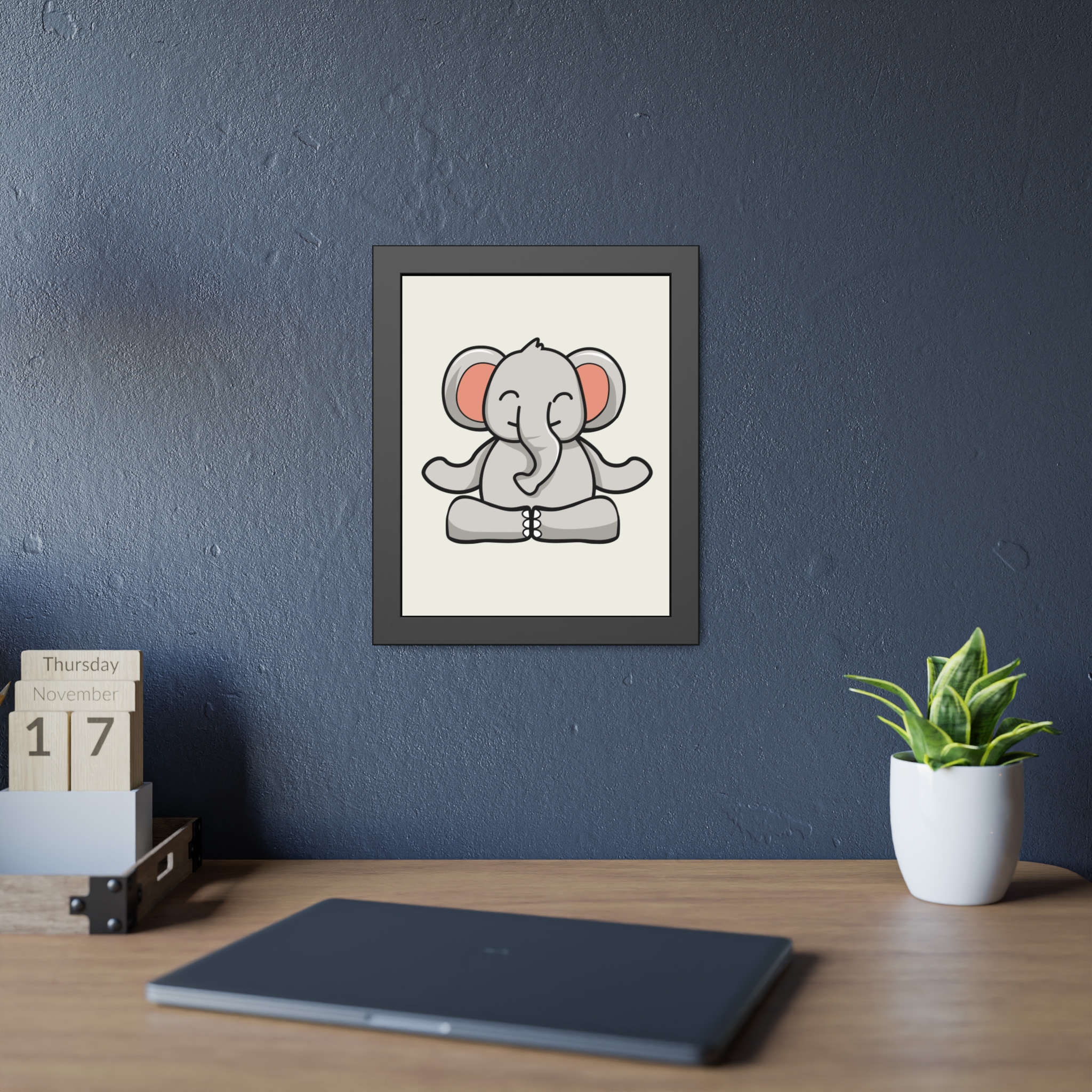 Meditating Elephant Framed Poster — Cute Nursery Wall Art - Image 11