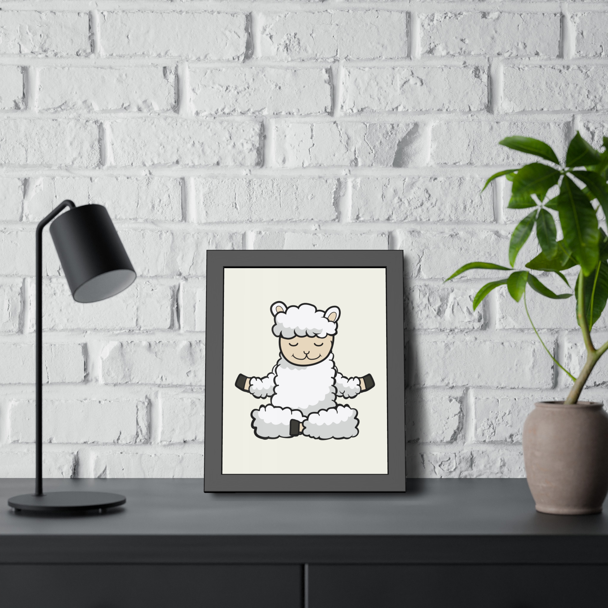 Meditating Sheep Framed Poster — Cute Yoga Lamb Wall Art for Nursery & Kids’ Room - Image 12