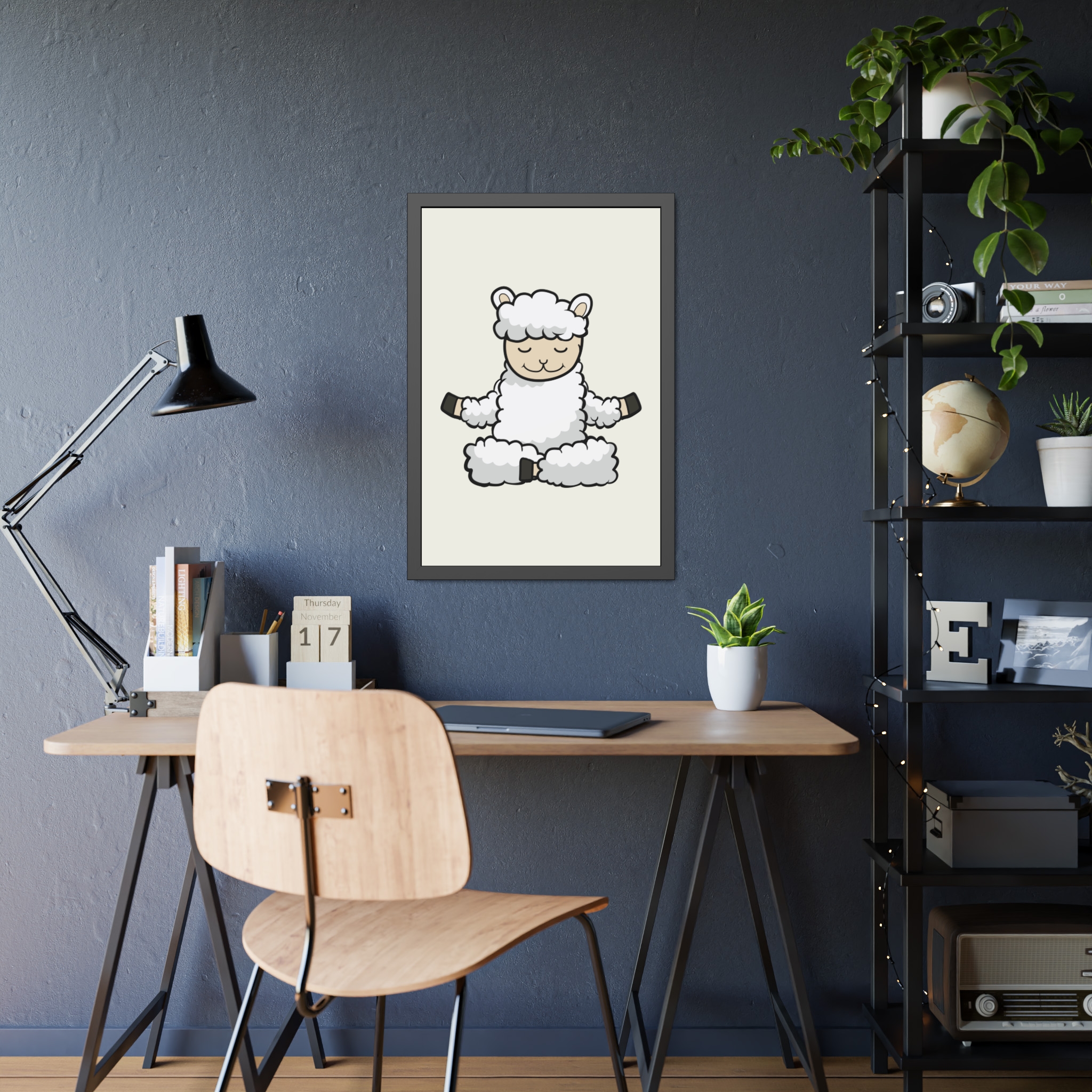 Meditating Sheep Framed Poster — Cute Yoga Lamb Wall Art for Nursery & Kids’ Room - Image 27