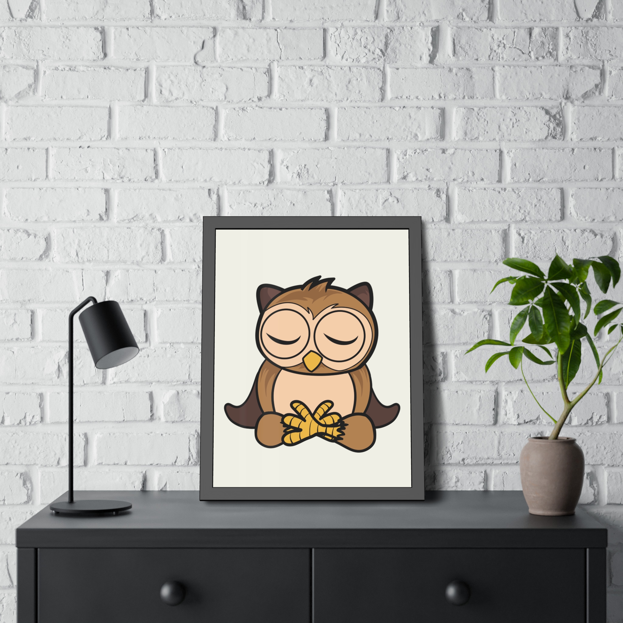 Sleeping Owl Illustration Framed Poster | Nursery Wall Art - Image 24