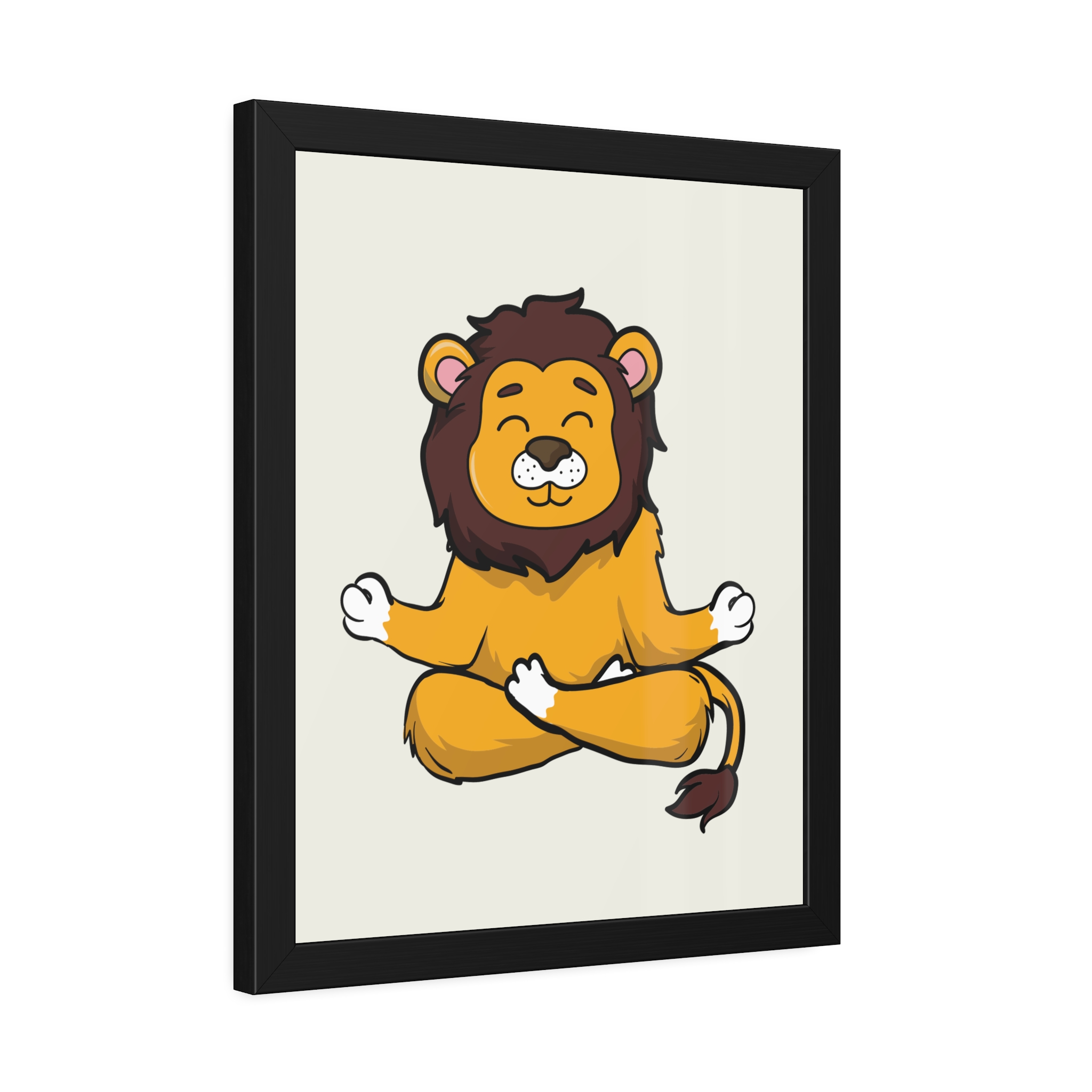 Meditating Lion Framed Poster — Cute Yoga Animal Wall Art for Nursery & Kids’ Room - Image 18