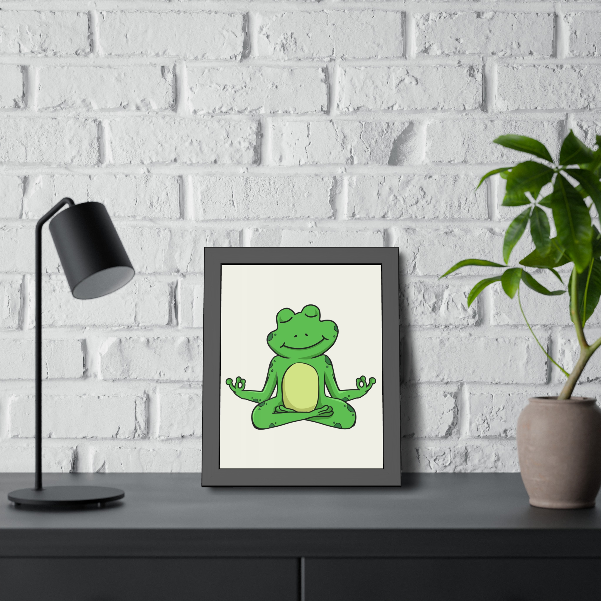 Meditating Frog Framed Poster — Cute Yoga Wall Art for Kids & Nursery - Image 12