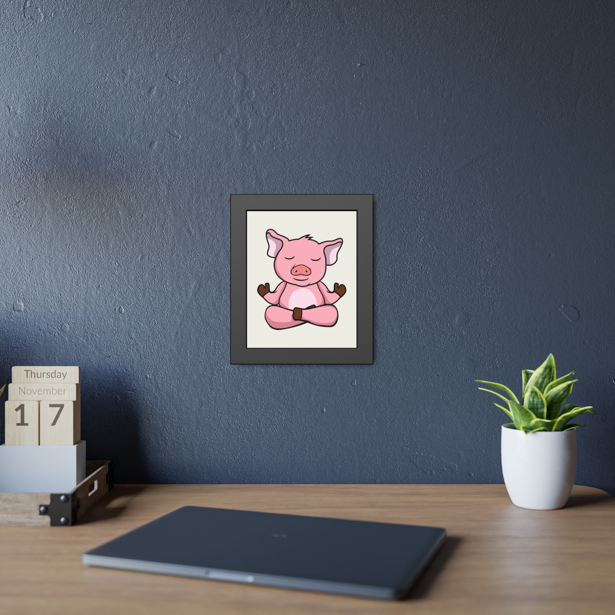 Meditating Pig Framed Poster — Cute Zen Animal Wall Art for Nursery & Kids’ Room - Image 7