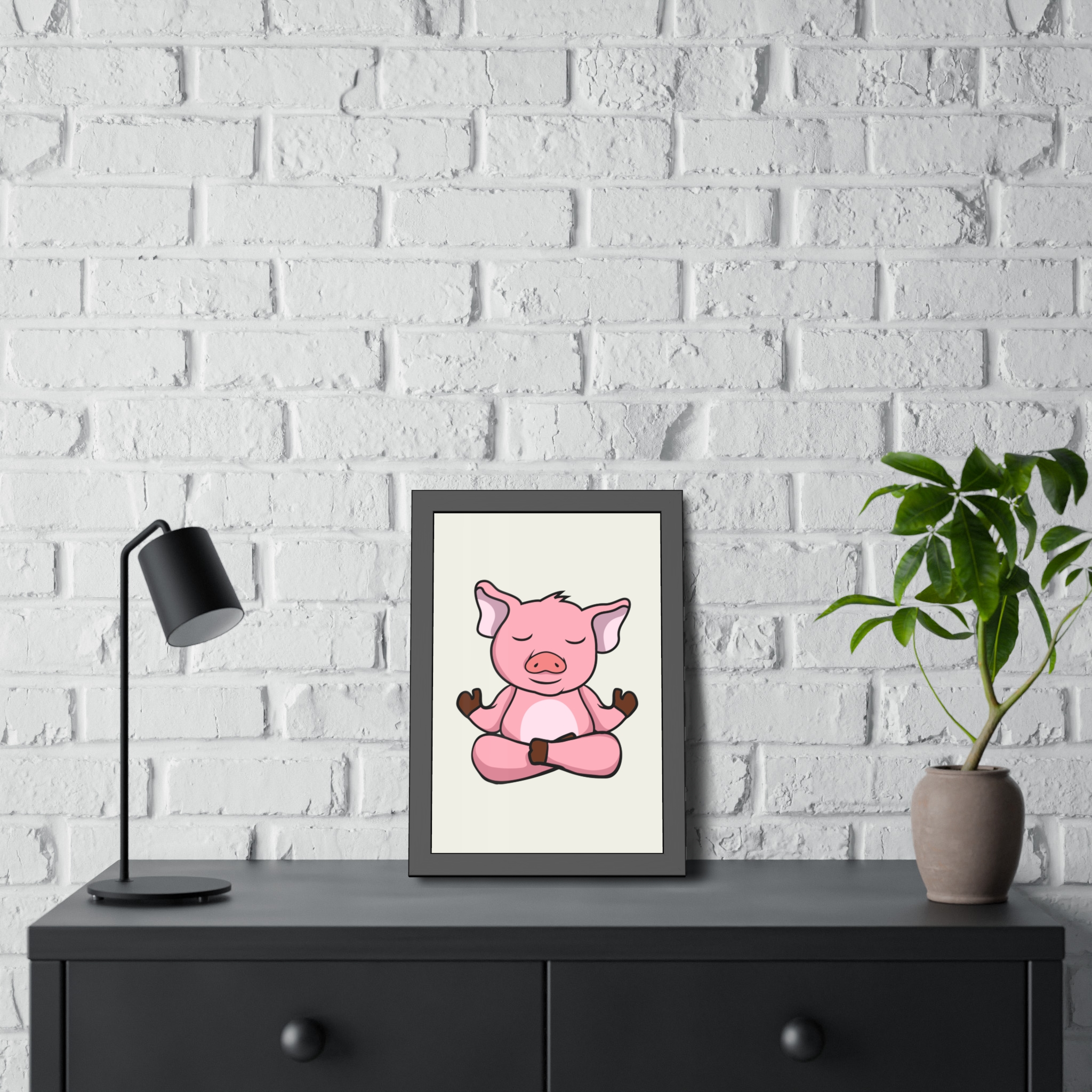 Meditating Pig Framed Poster — Cute Zen Animal Wall Art for Nursery & Kids’ Room - Image 16
