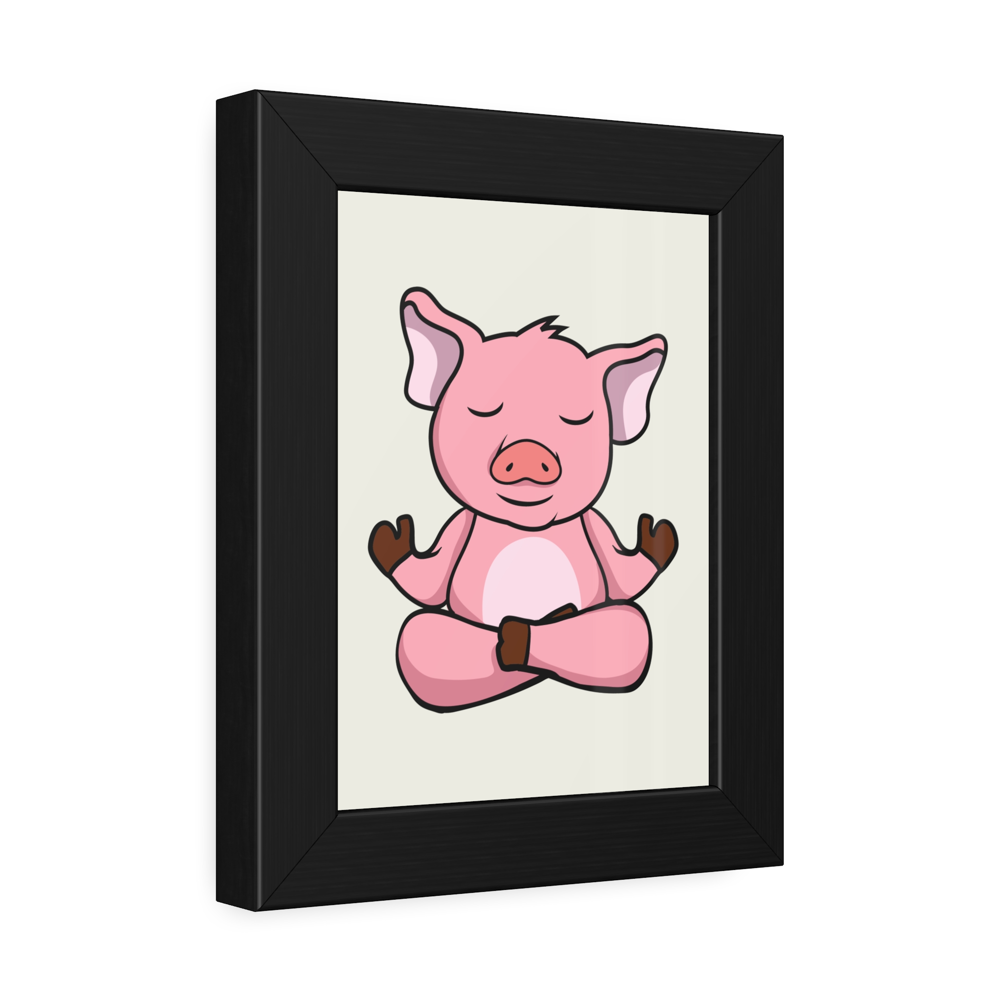Meditating Pig Framed Poster — Cute Zen Animal Wall Art for Nursery & Kids’ Room - Image 2