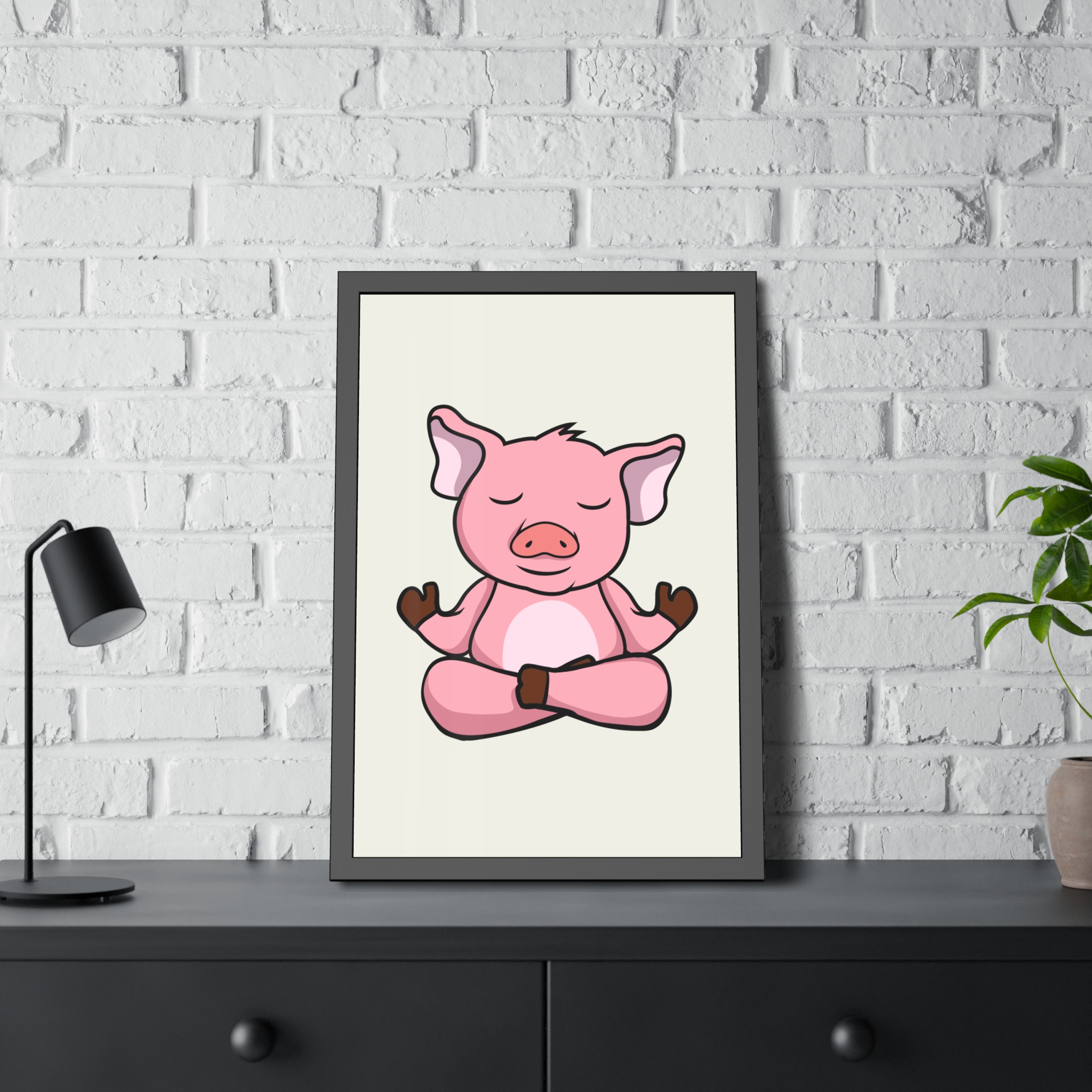 Meditating Pig Framed Poster — Cute Zen Animal Wall Art for Nursery & Kids’ Room - Image 28