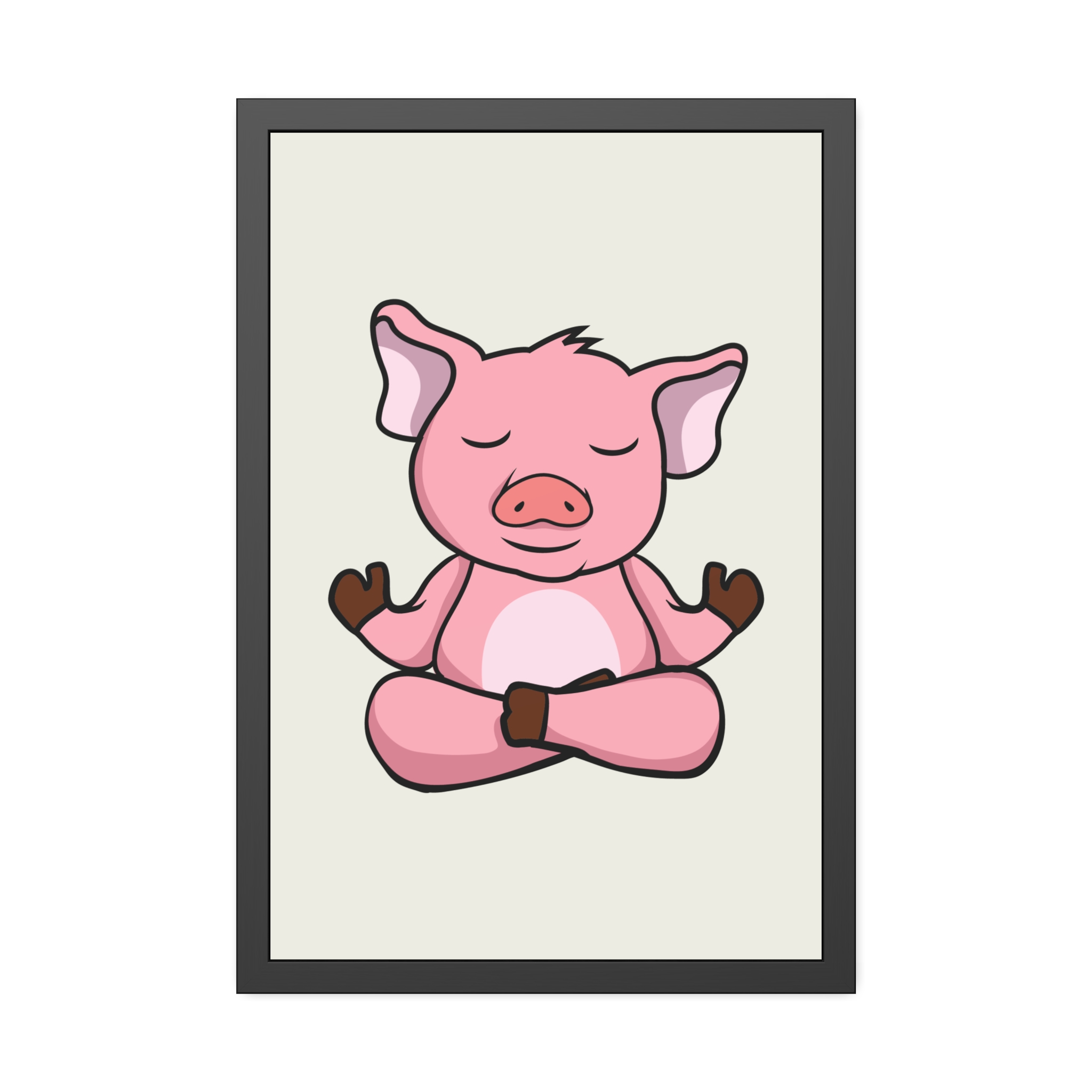 Meditating Pig Framed Poster — Cute Zen Animal Wall Art for Nursery & Kids’ Room - Image 25