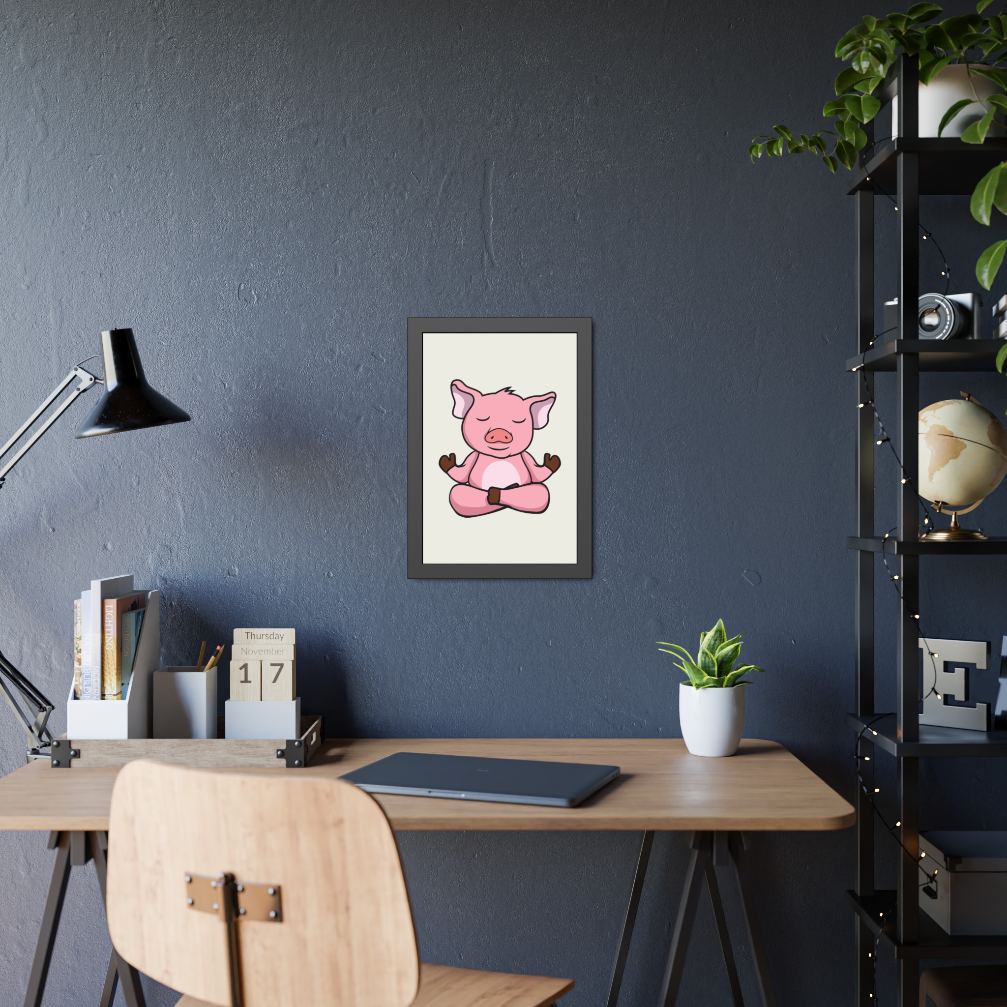 Meditating Pig Framed Poster — Cute Zen Animal Wall Art for Nursery & Kids’ Room - Image 15