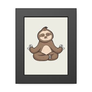 Meditating Sloth Framed Poster — Cute Yoga Nursery Wall Art