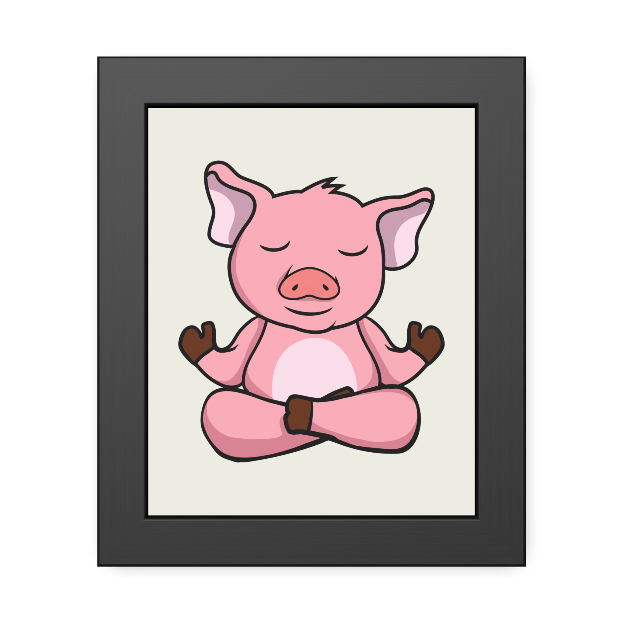 Meditating Pig Framed Poster — Cute Zen Animal Wall Art for Nursery & Kids’ Room - Image 5