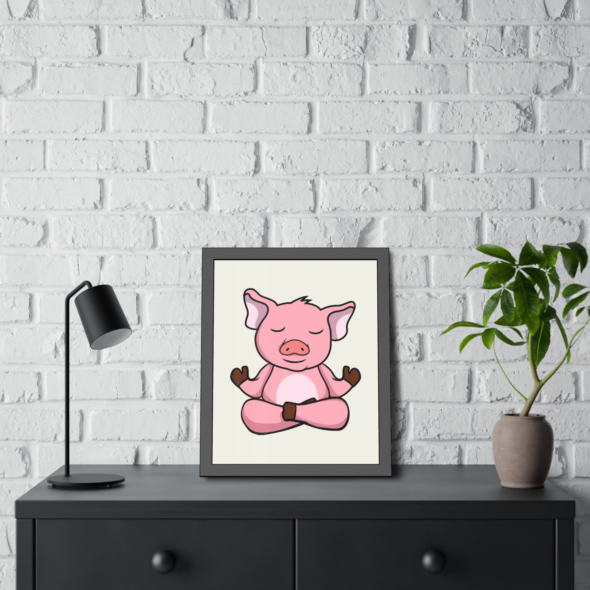 Meditating Pig Framed Poster — Cute Zen Animal Wall Art for Nursery & Kids’ Room - Image 20
