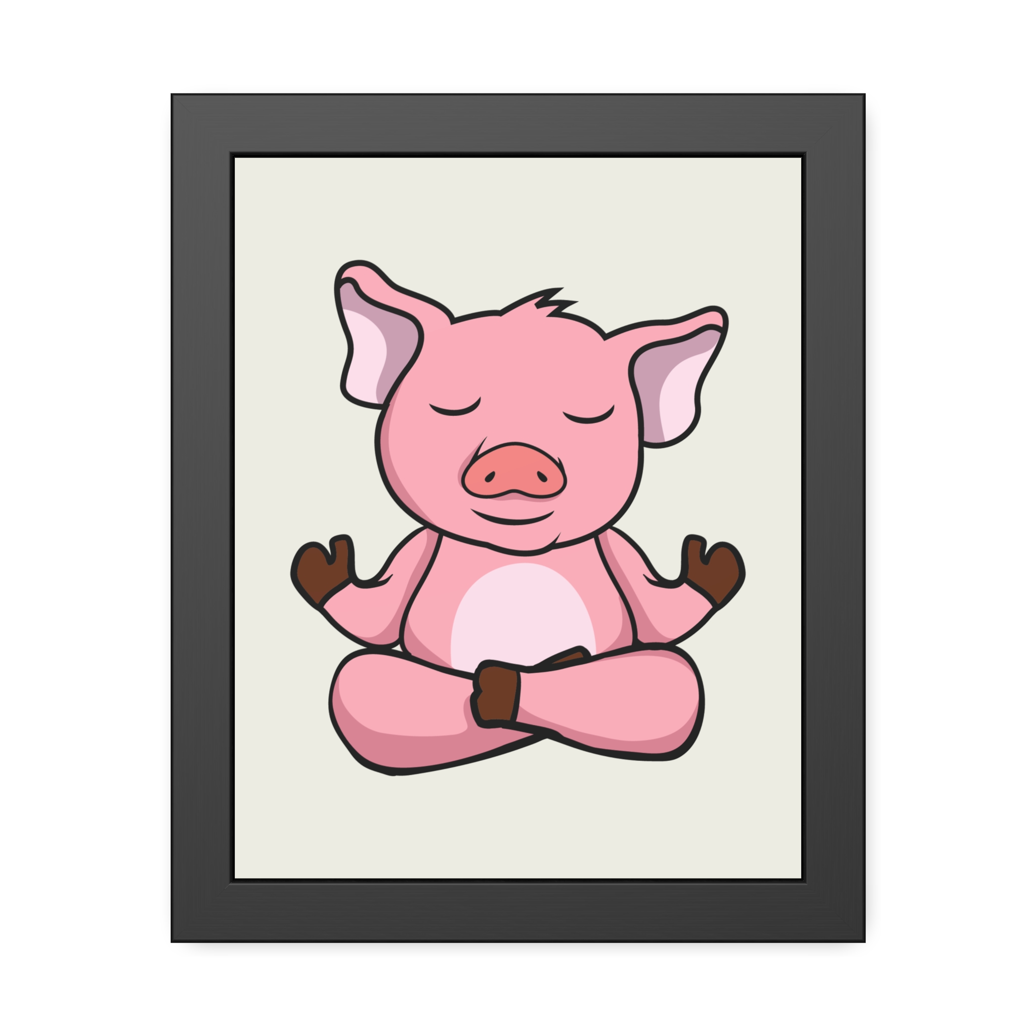 Meditating Pig Framed Poster — Cute Zen Animal Wall Art for Nursery & Kids’ Room - Image 9