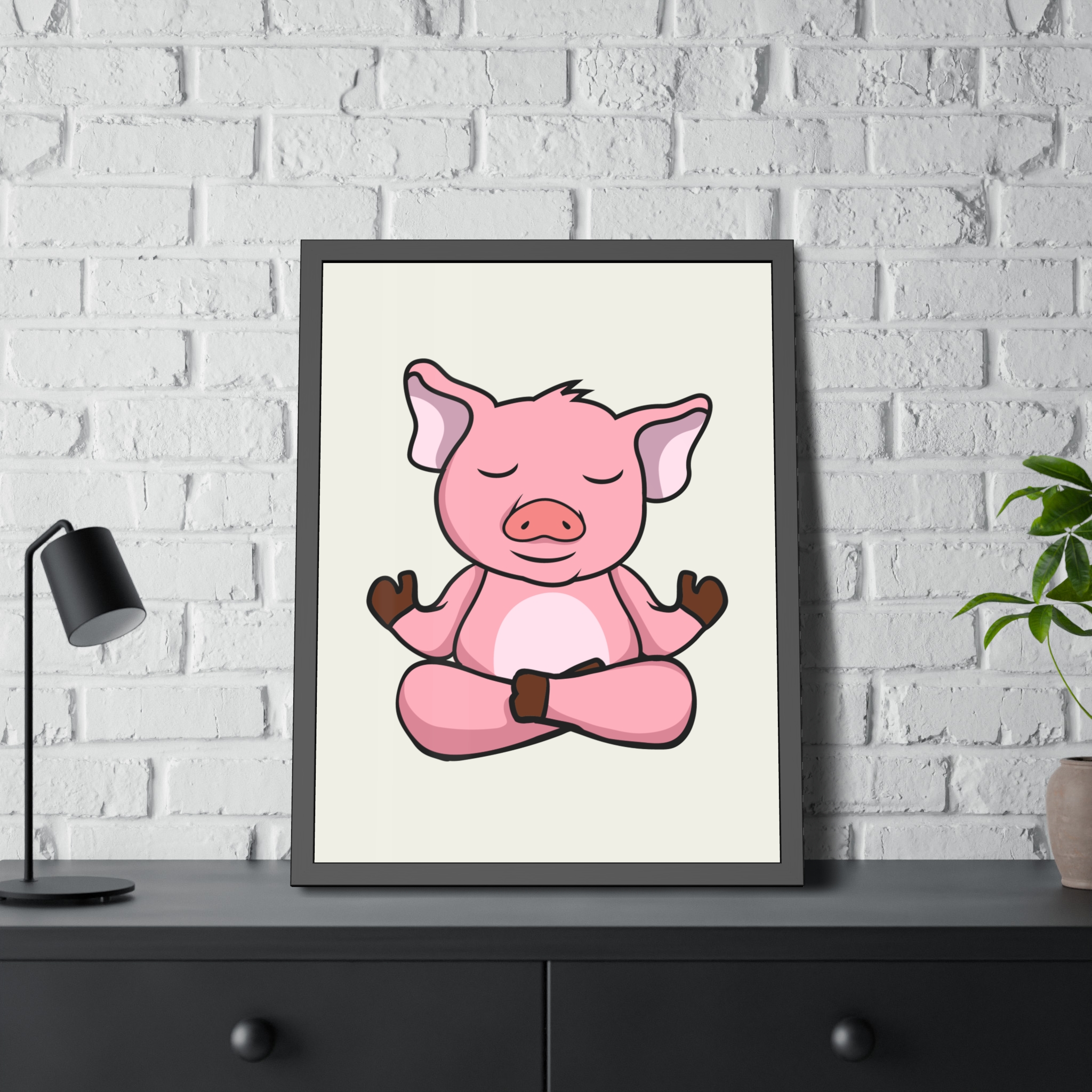 Meditating Pig Framed Poster — Cute Zen Animal Wall Art for Nursery & Kids’ Room - Image 32