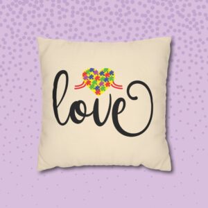 Love Puzzle Heart Pillowcase — Square Decorative Throw Pillow Cover
