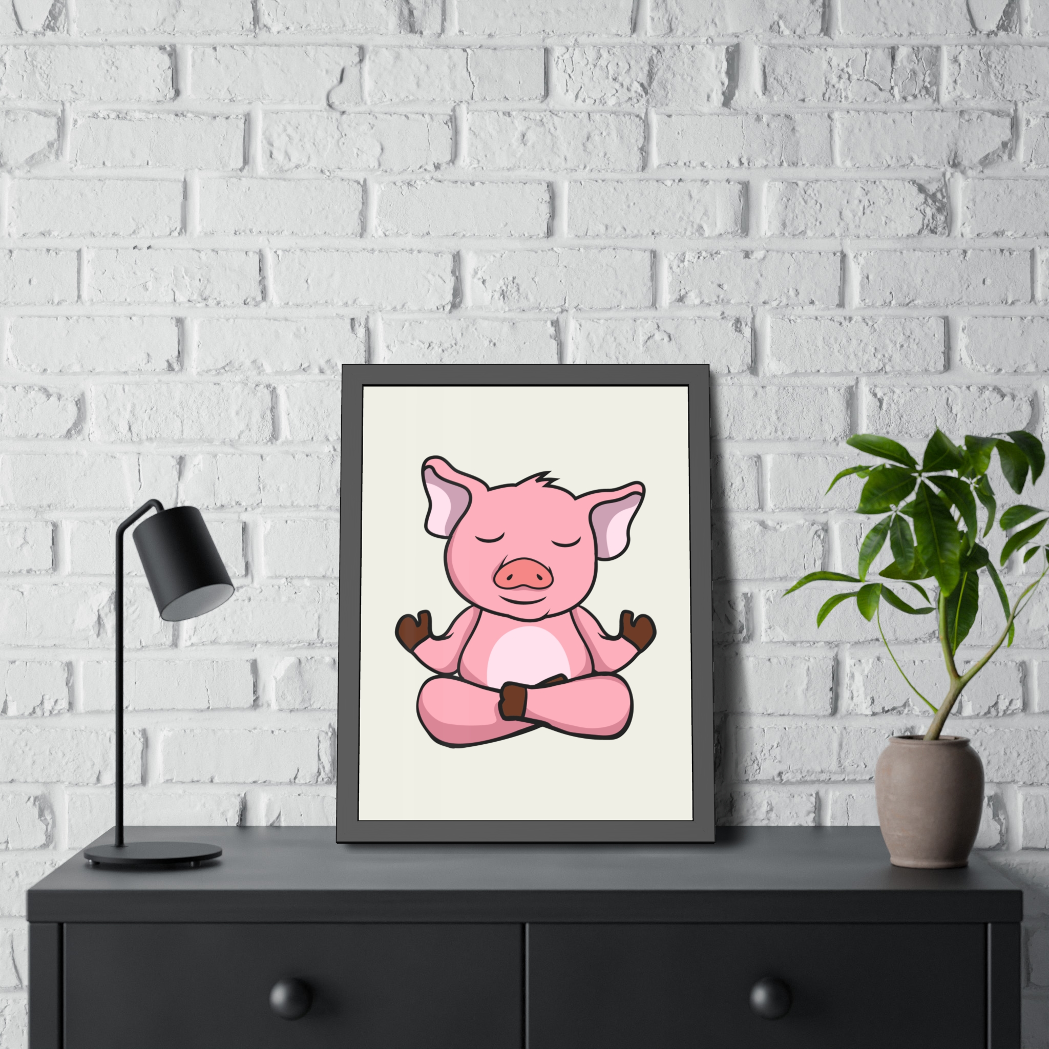 Meditating Pig Framed Poster — Cute Zen Animal Wall Art for Nursery & Kids’ Room - Image 24