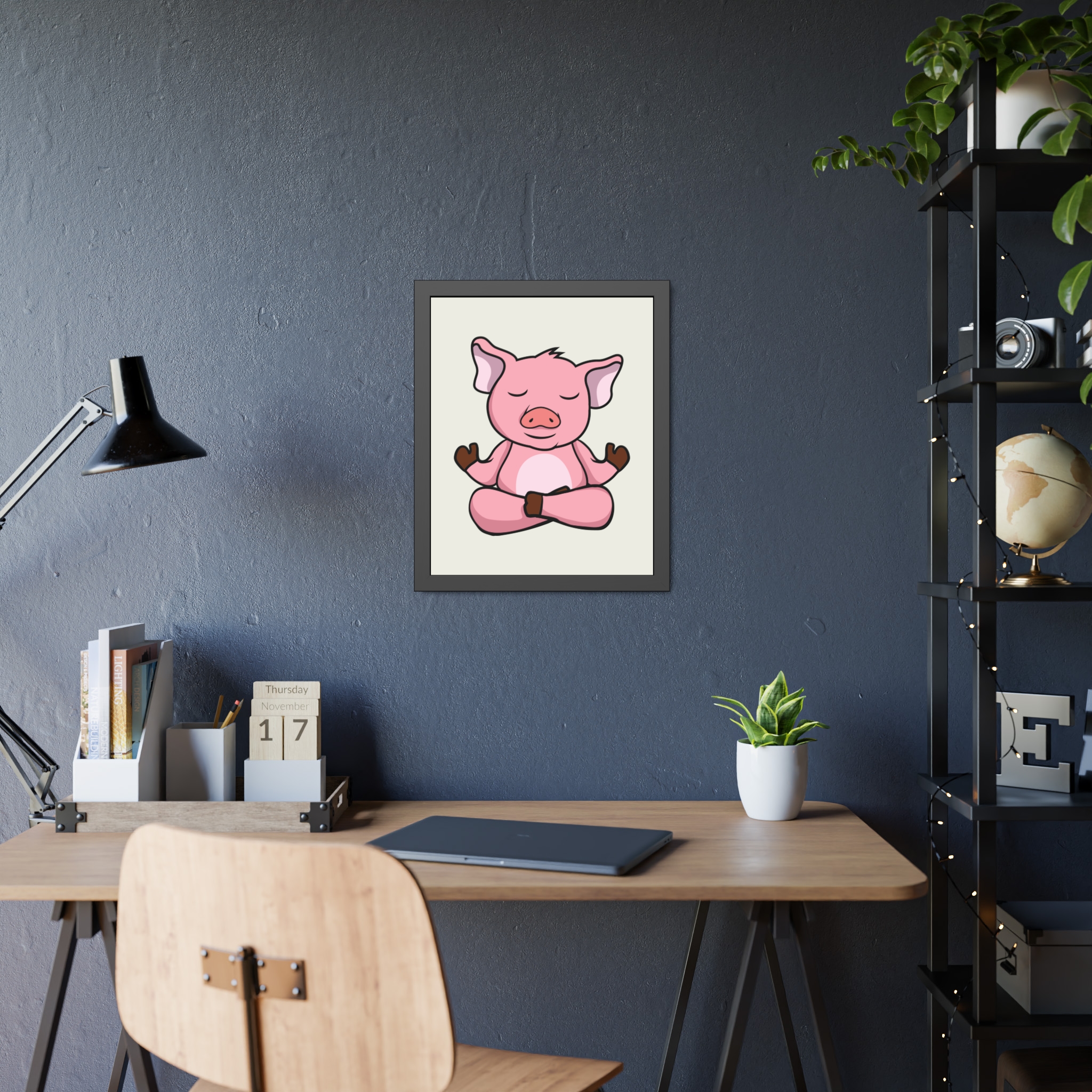 Meditating Pig Framed Poster — Cute Zen Animal Wall Art for Nursery & Kids’ Room - Image 19
