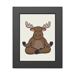 Meditating Moose Framed Poster — Cute Yoga Animal Wall Art