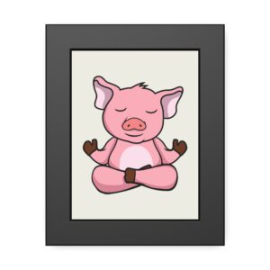 Meditating Pig Framed Poster — Cute Zen Animal Wall Art for Nursery & Kids’ Room