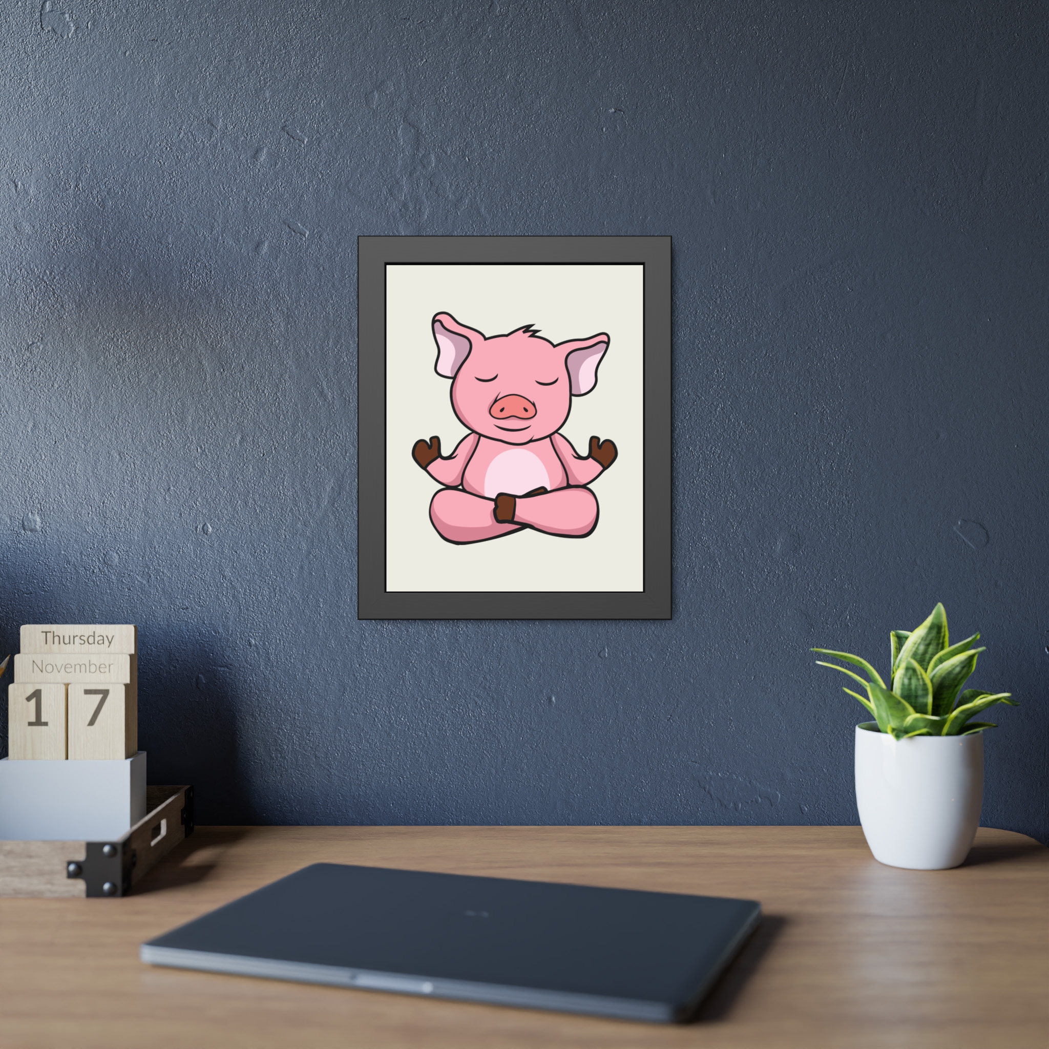 Meditating Pig Framed Poster — Cute Zen Animal Wall Art for Nursery & Kids’ Room - Image 11